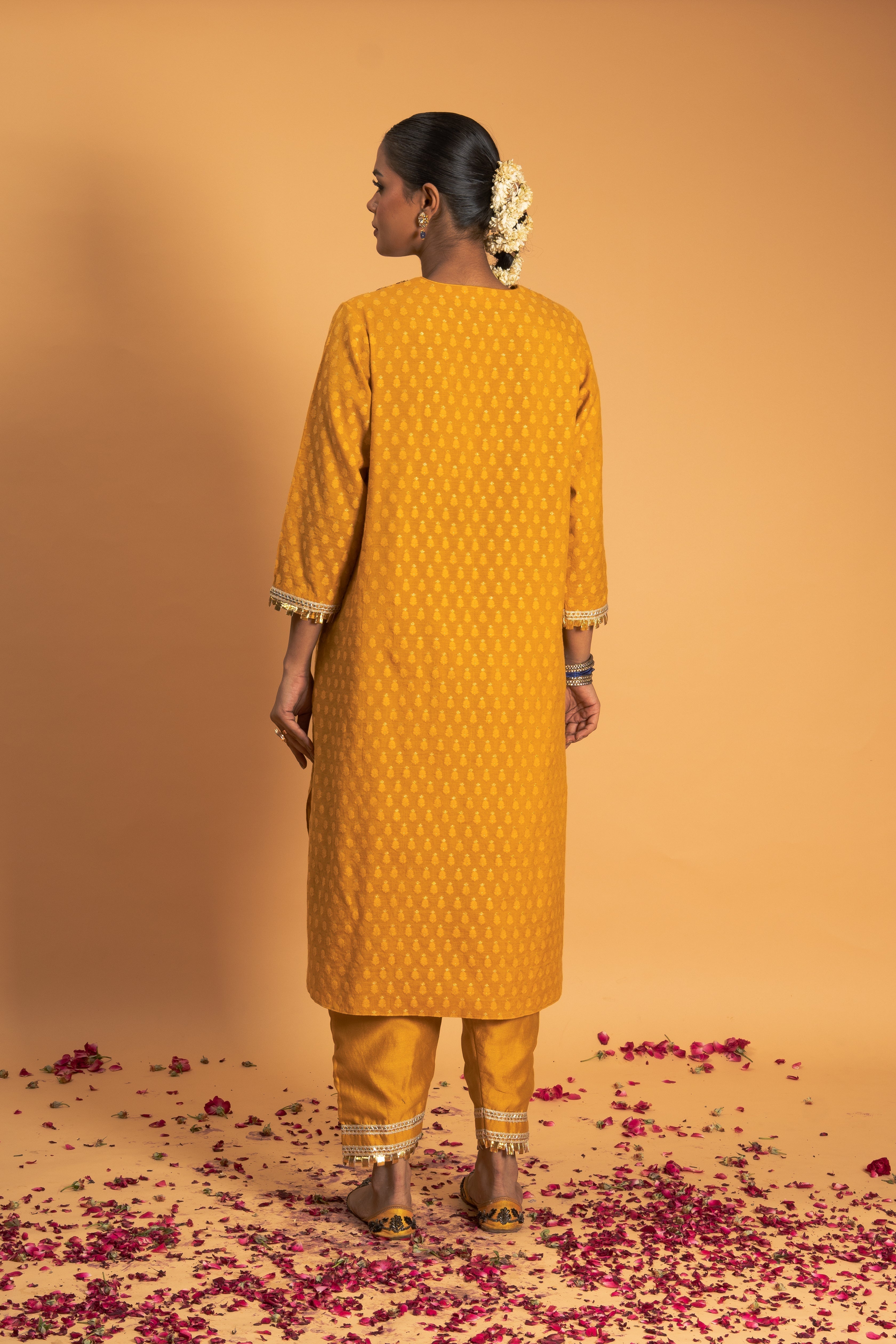 Mustard Chanderi Kurta