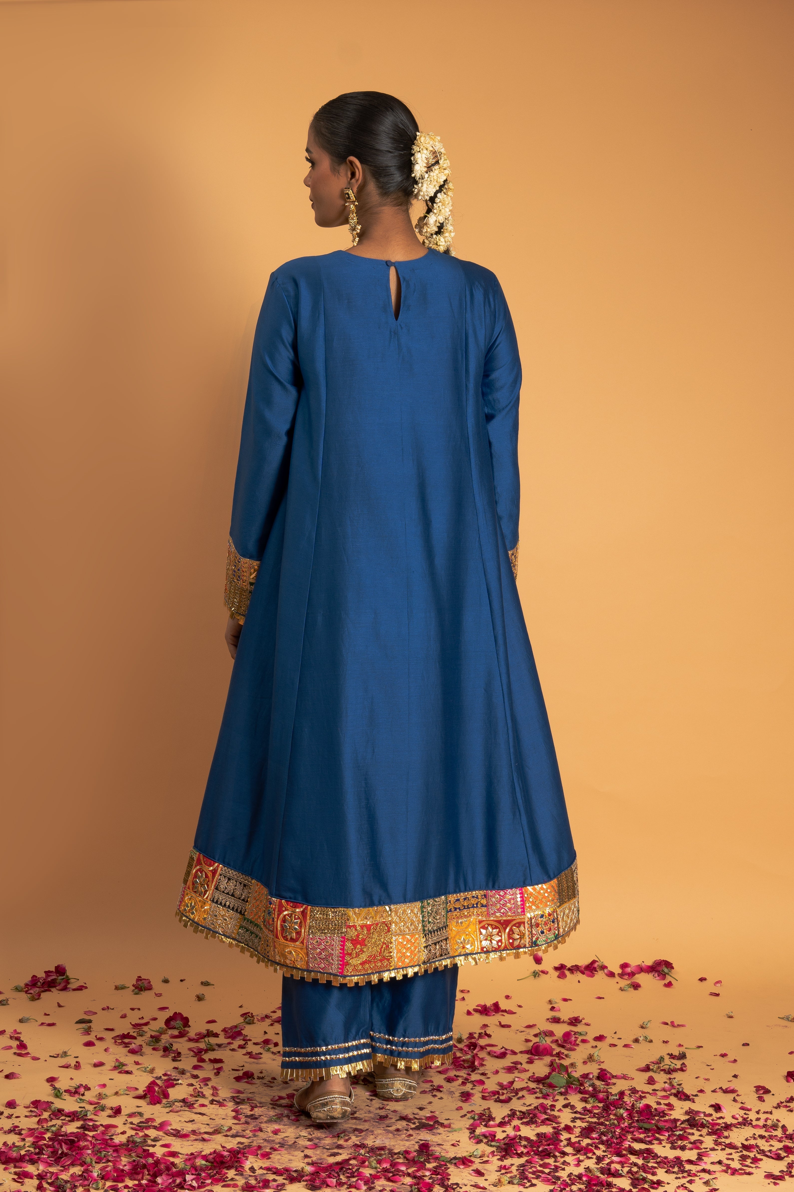 Blue Chanderi Kurta Set