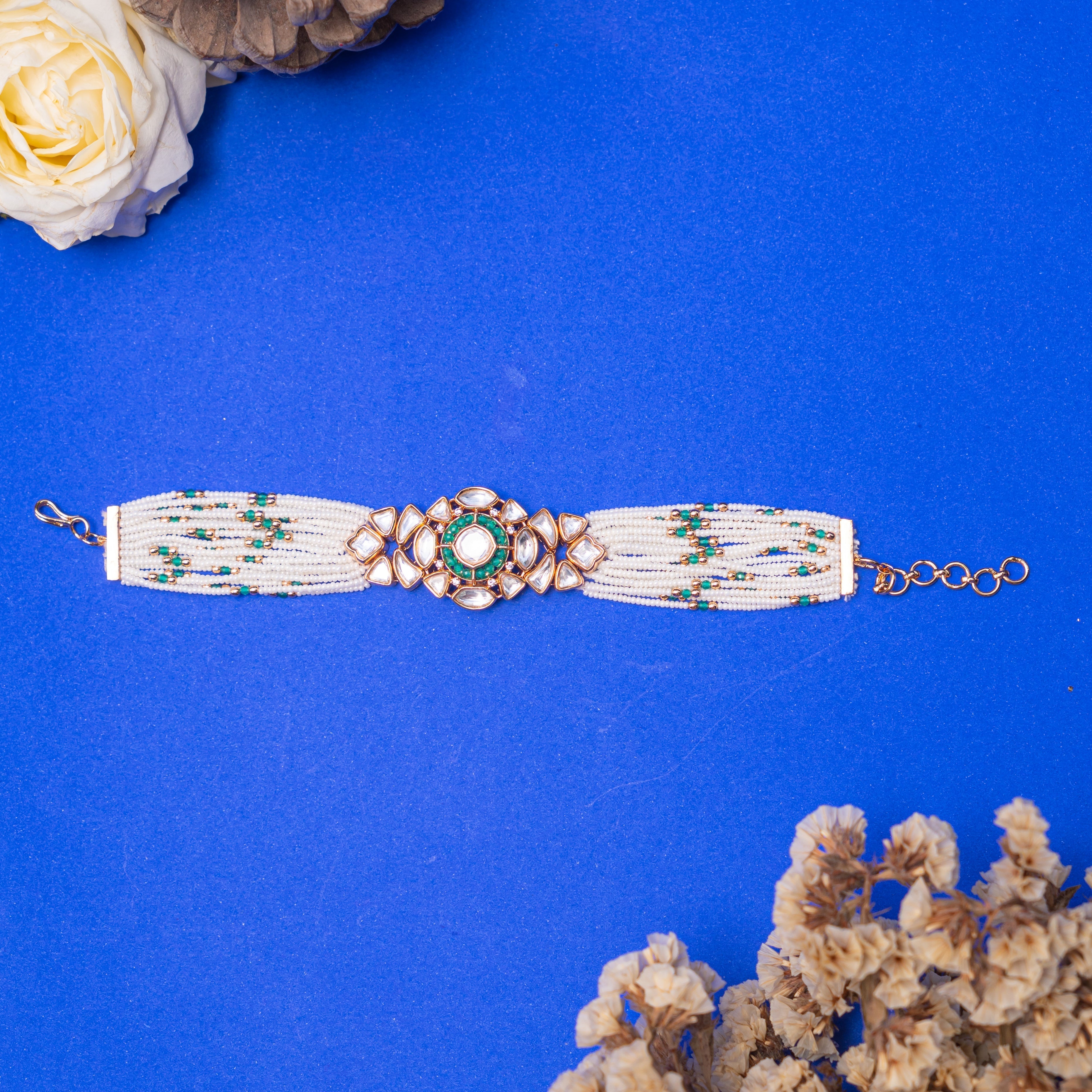 Apsara Pearl Kundan Bracelet