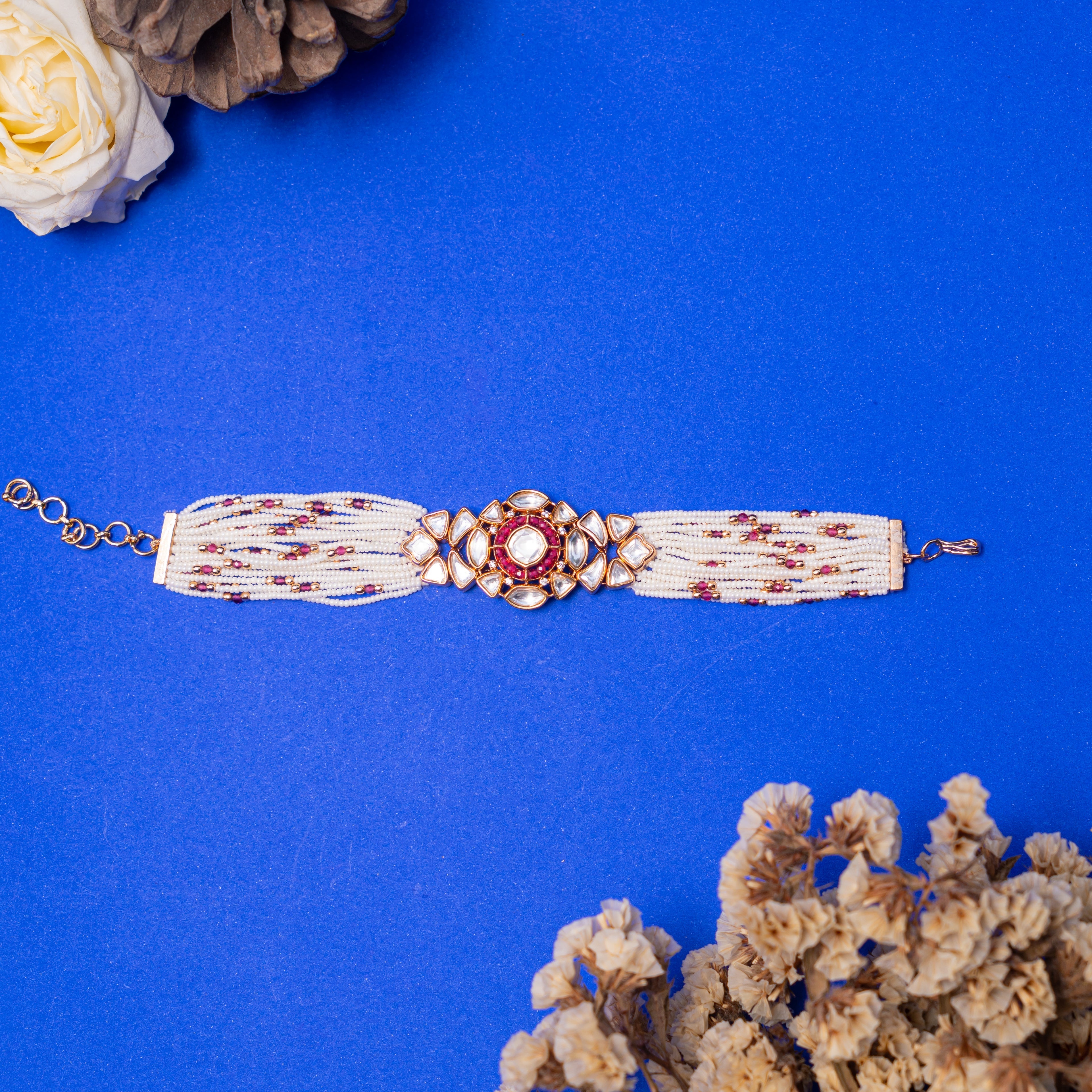 Anvita Pearl Kundan Bracelet