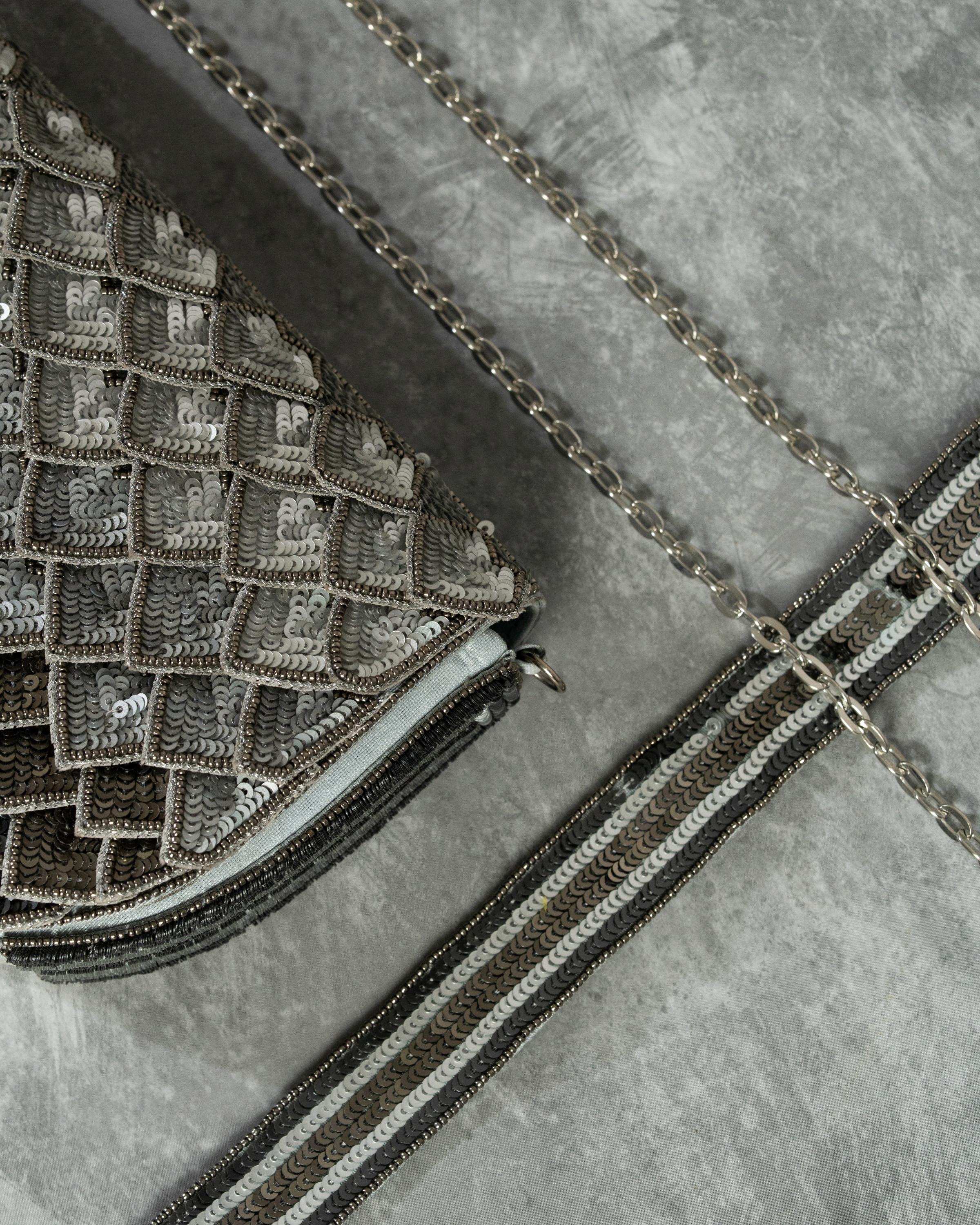 Ombre grey clutch