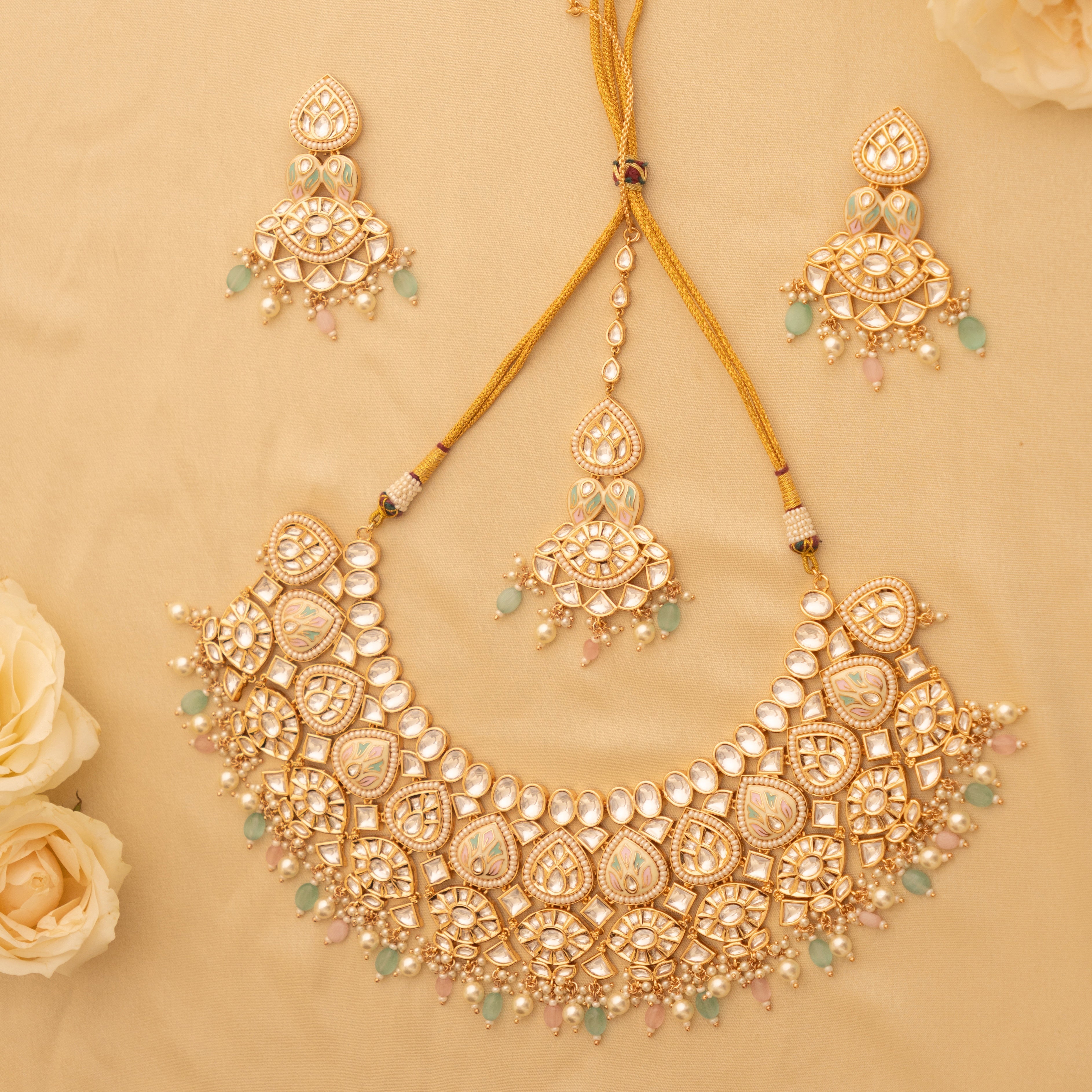 Zeenat Pink Kundan Set