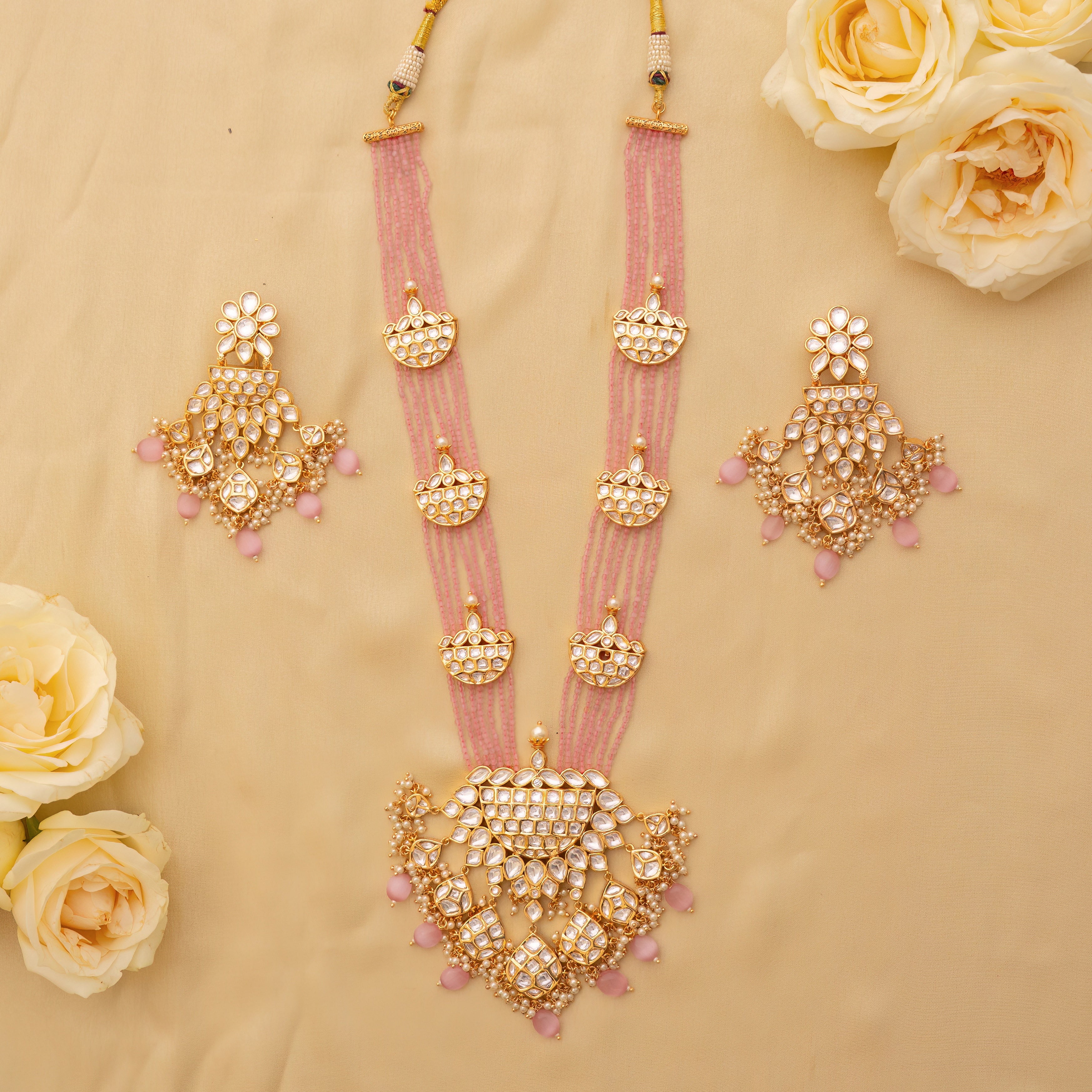 Zoey Pink Pearl Kundan Set