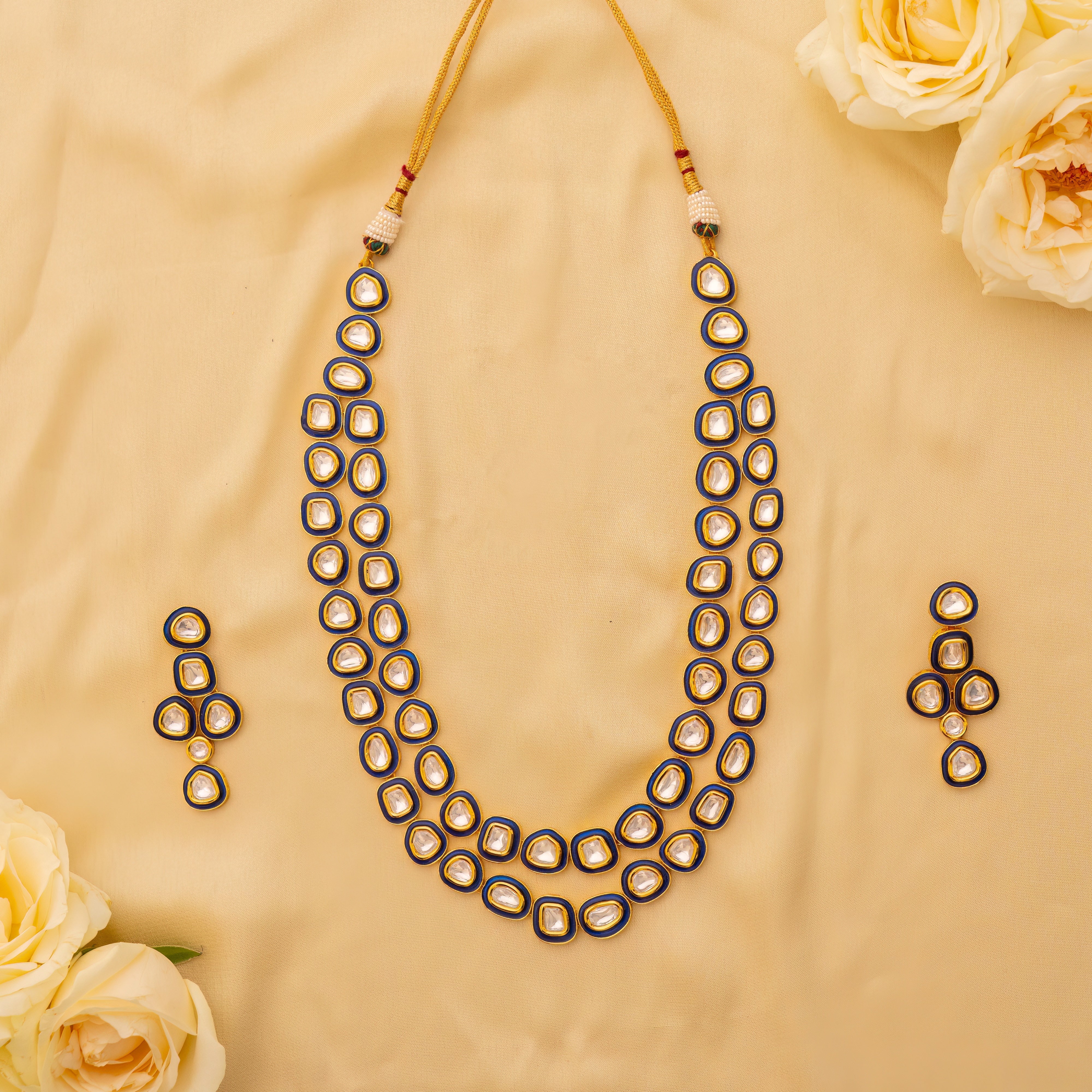 Zaheen Blue Polki long set