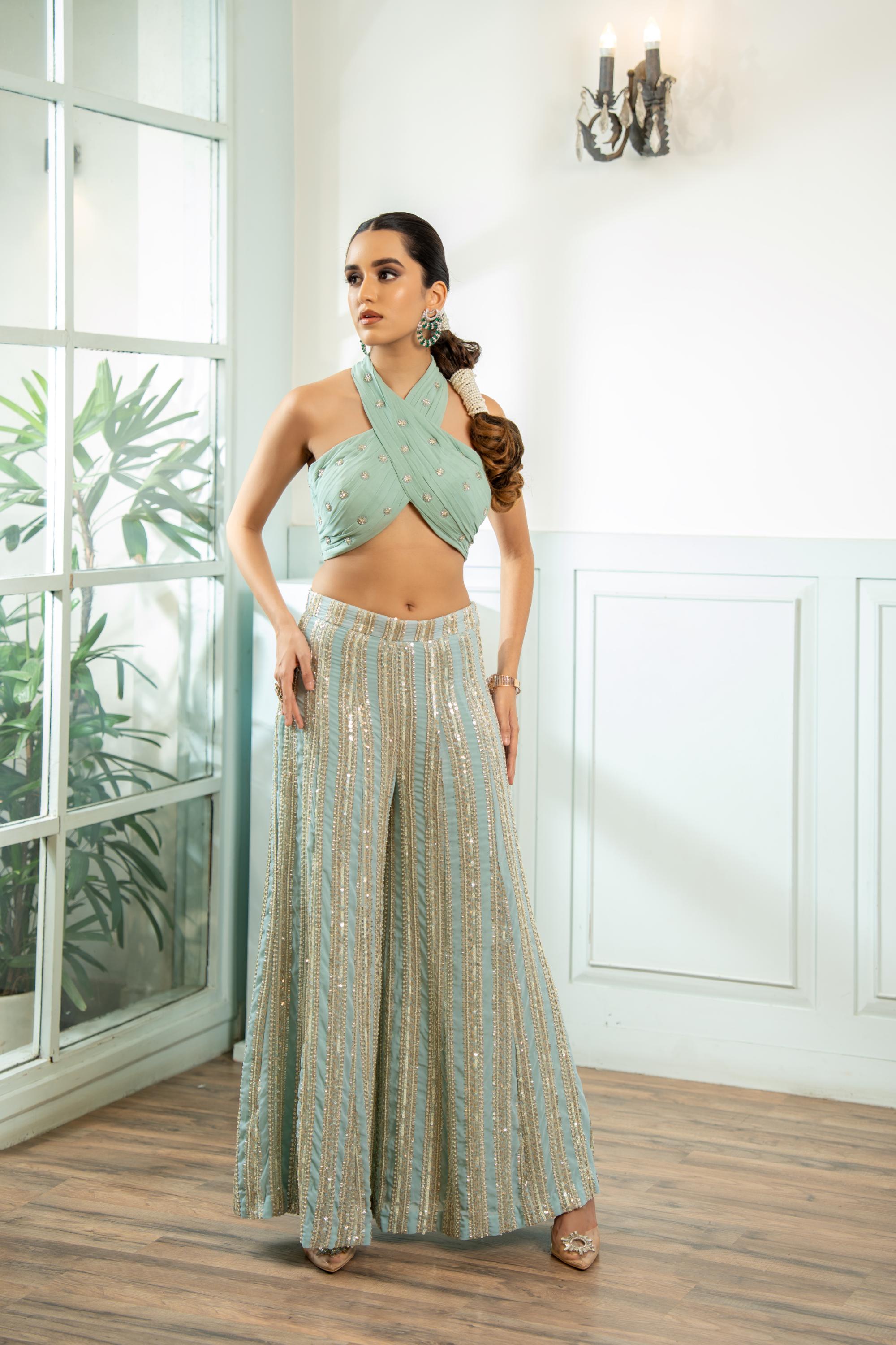 Georgette Halter Pant Set