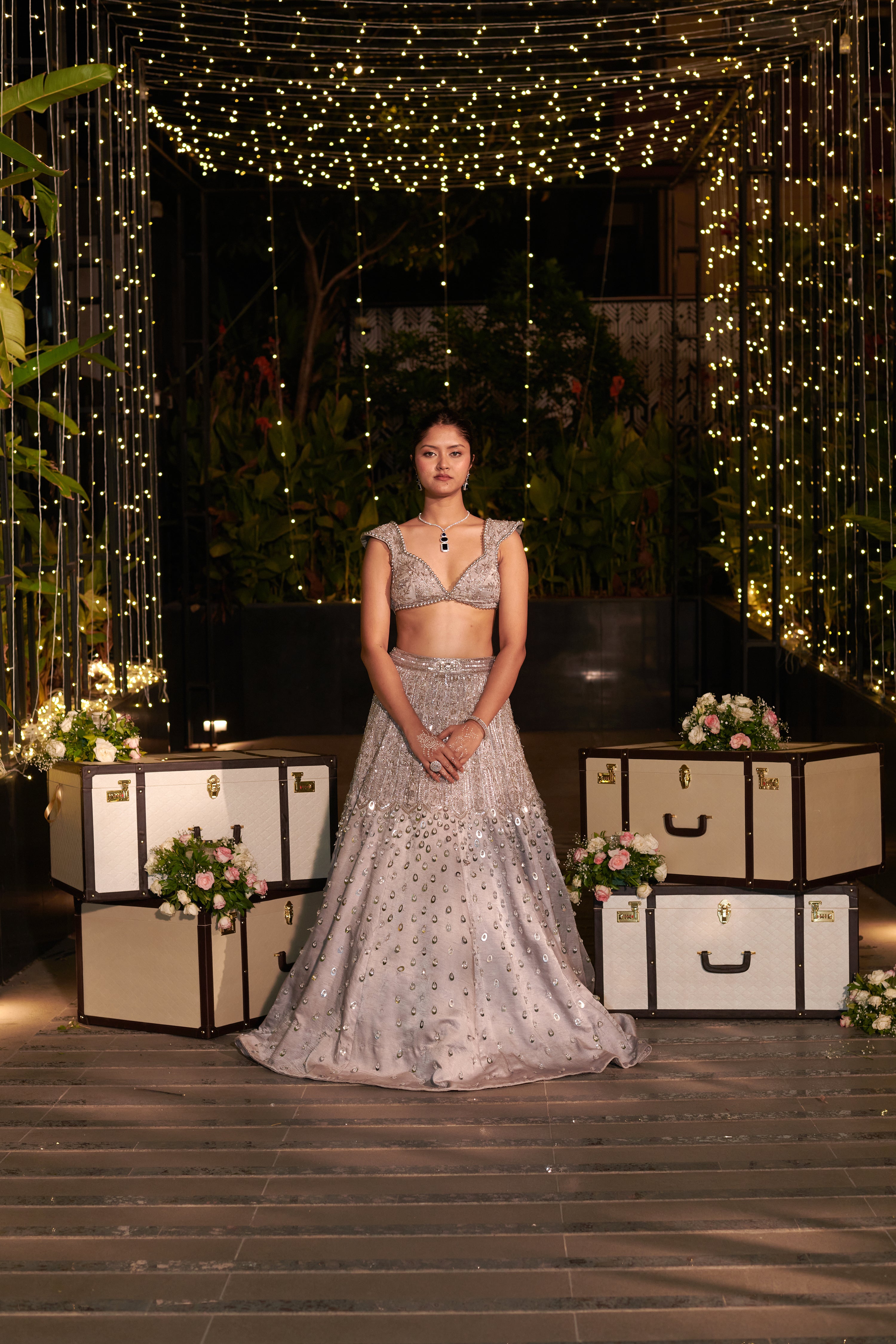 Shahi Shimmer Lehenga Set. 3 (Lehenga + Blouse + Dupatta)
