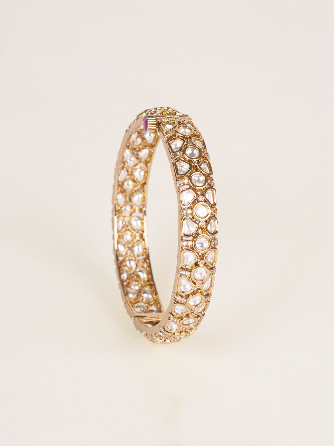 Pair of classic two tone kundan polki bangles