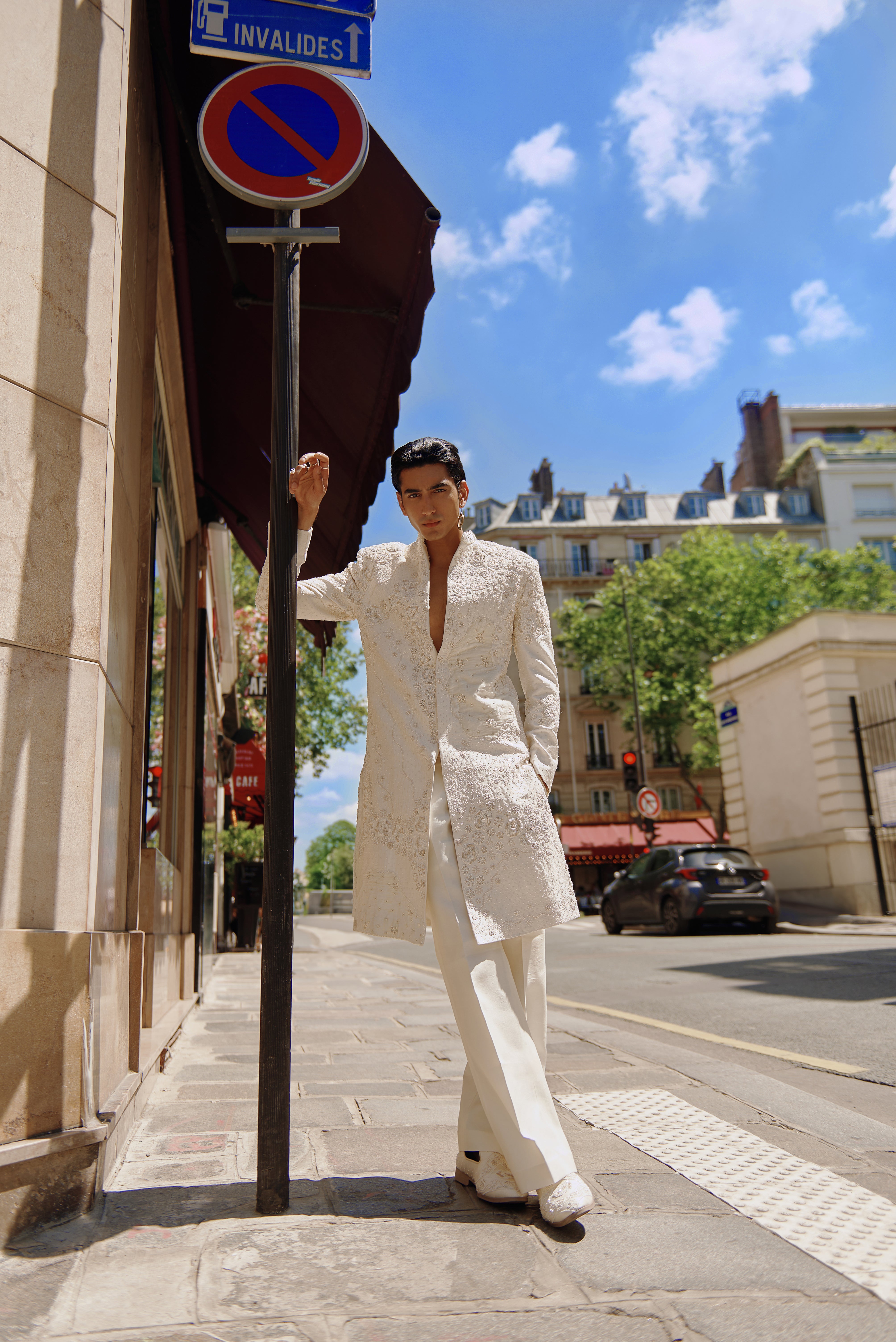 White Monotone Sherwani