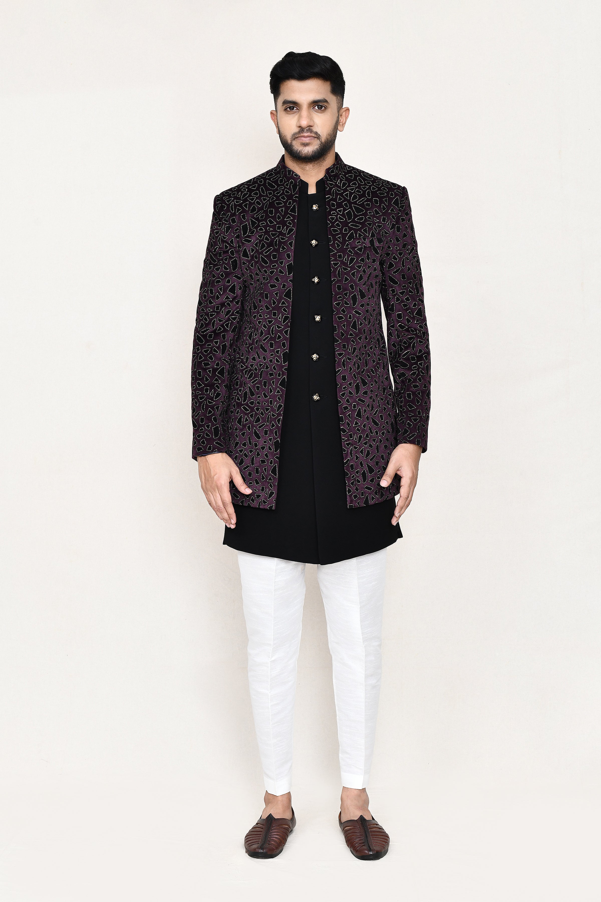 open jacket, indowestern with pant