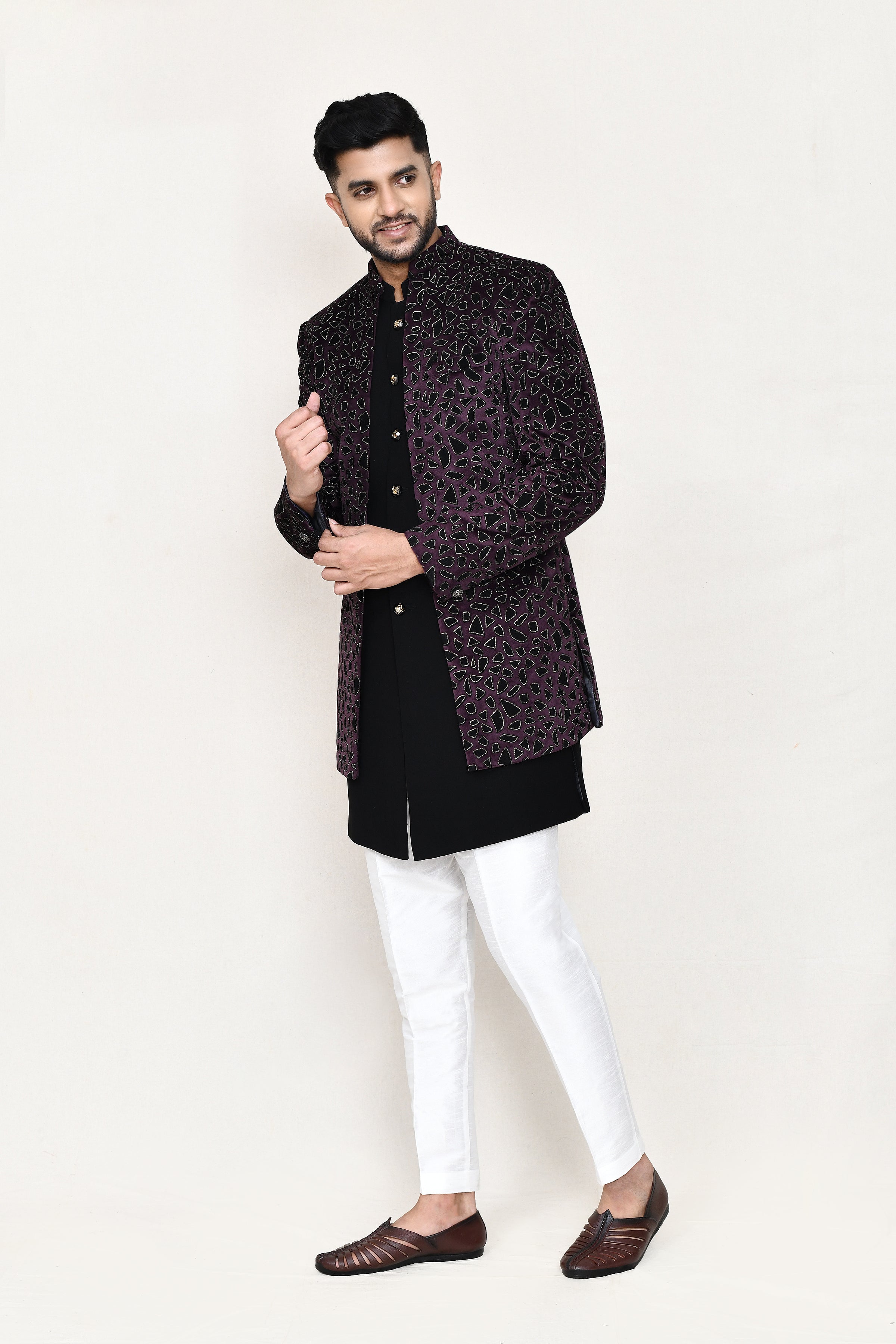open jacket, indowestern with pant