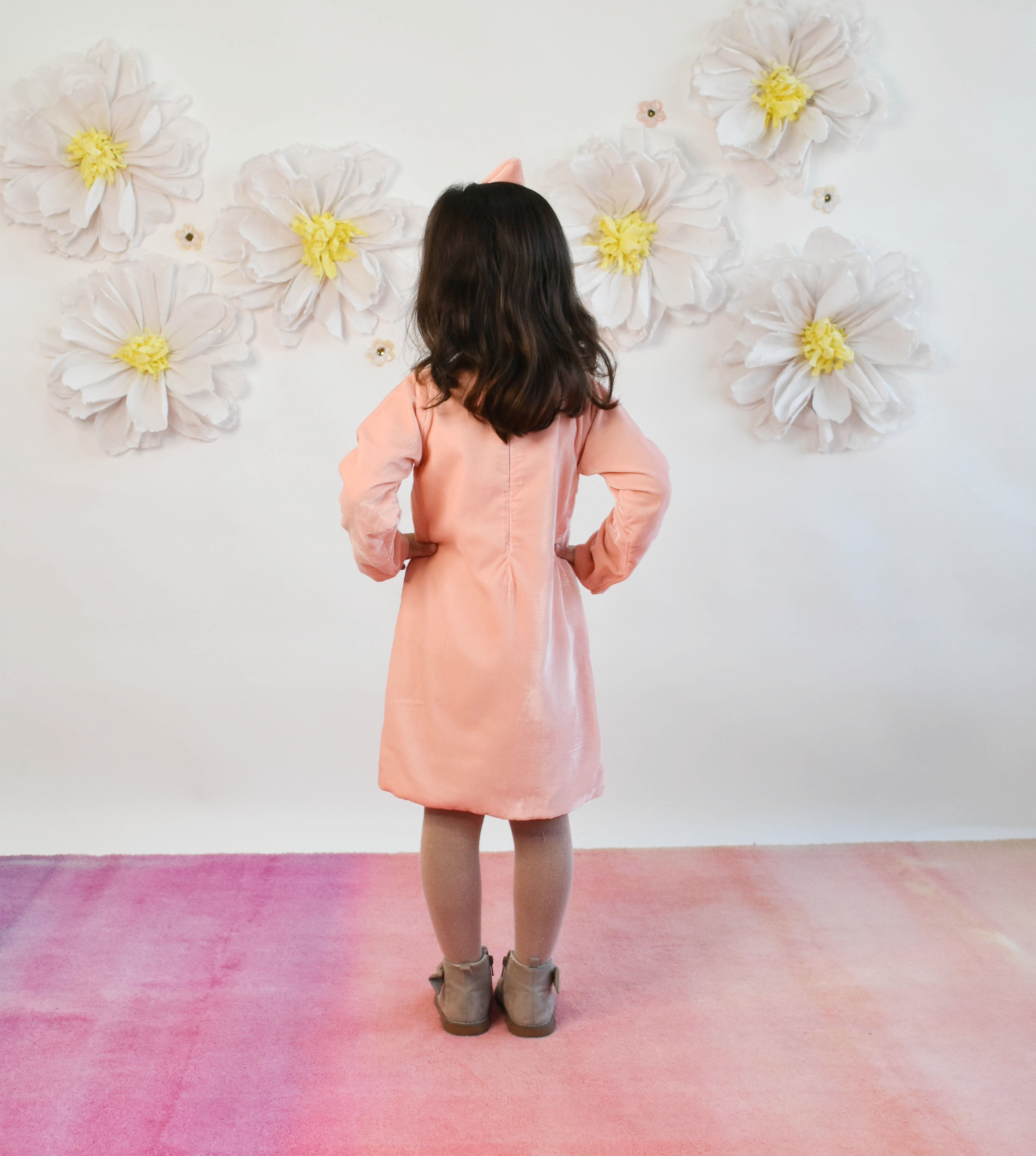 Pink Velvet Dress for Girls