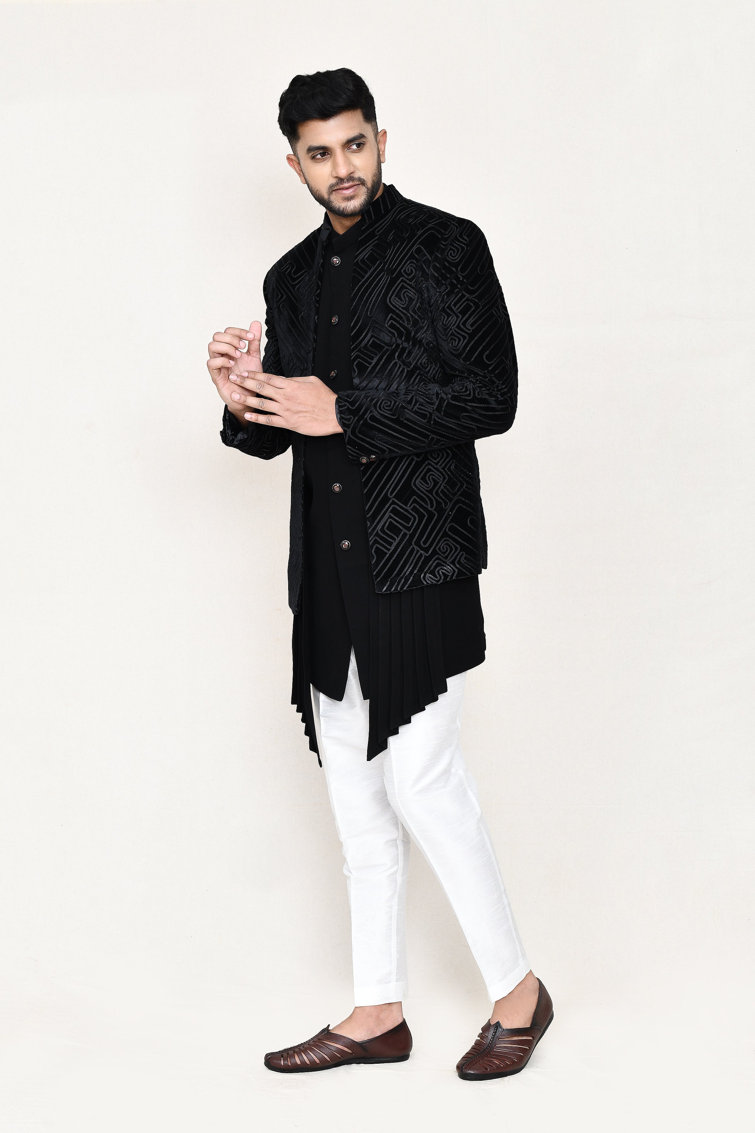 open jacket, indowestern with pant