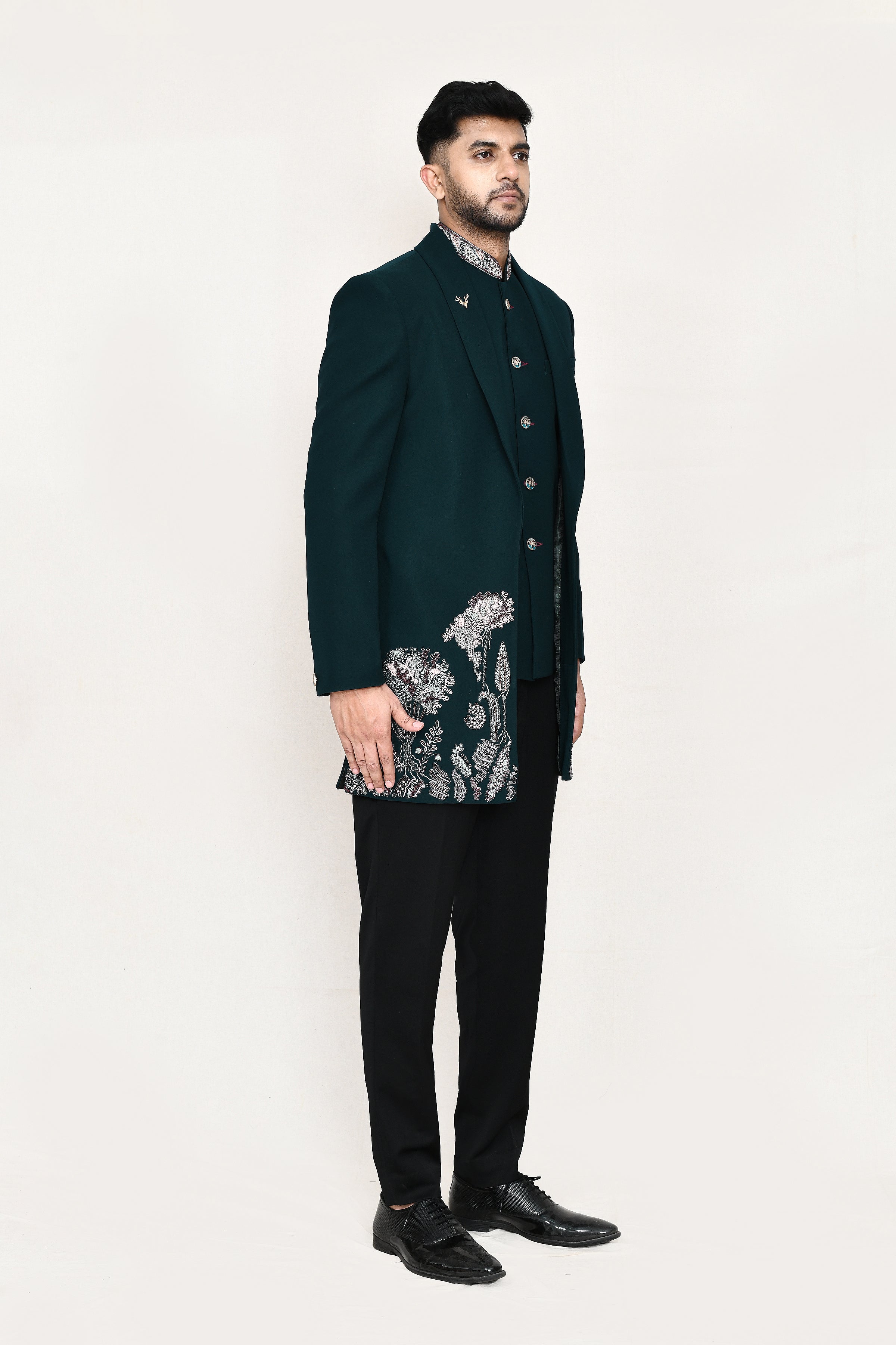 open prince coat, jacket with pant