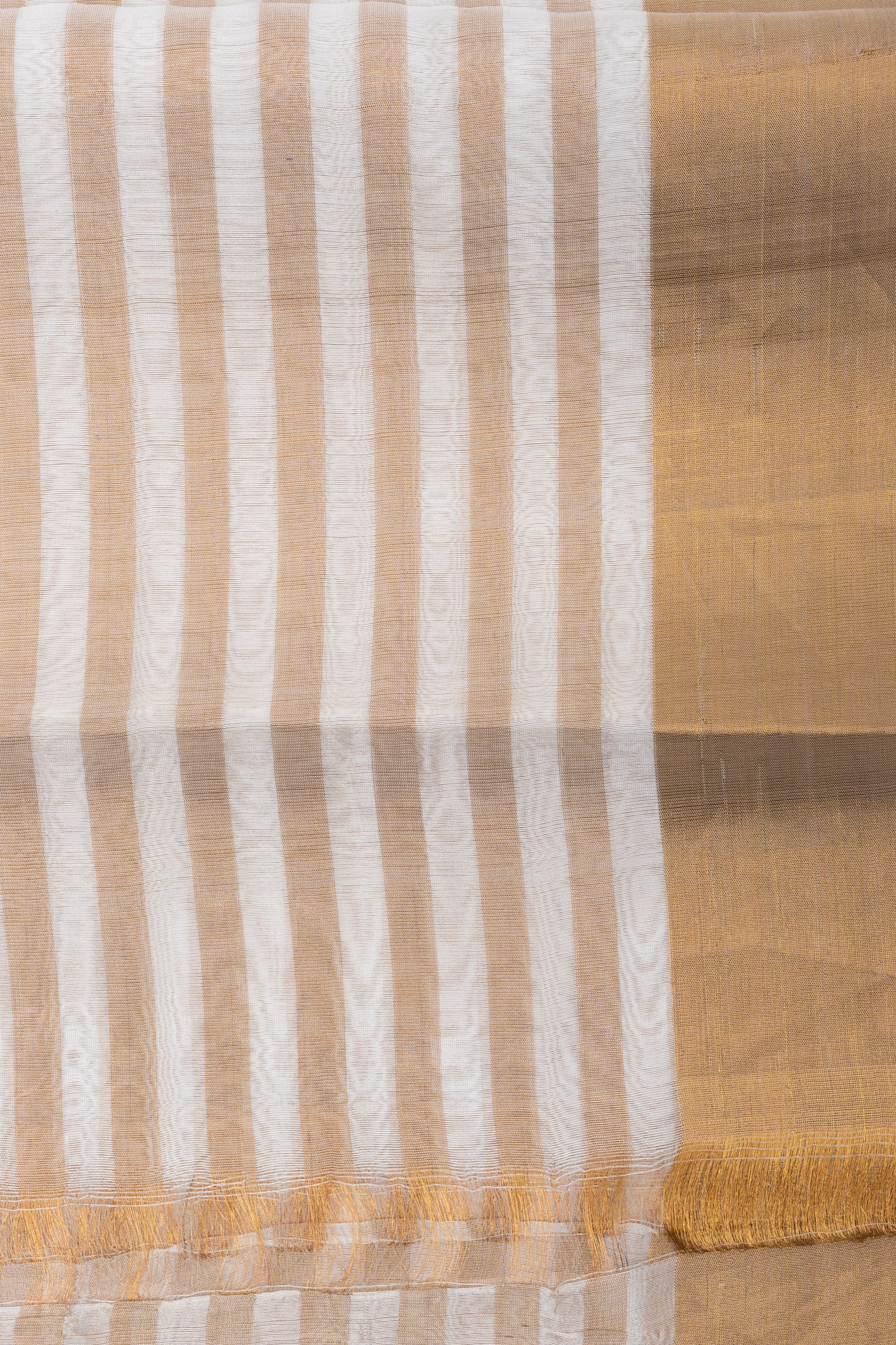 Cream Zari toned Pure Chanderi Silk Lining Saree