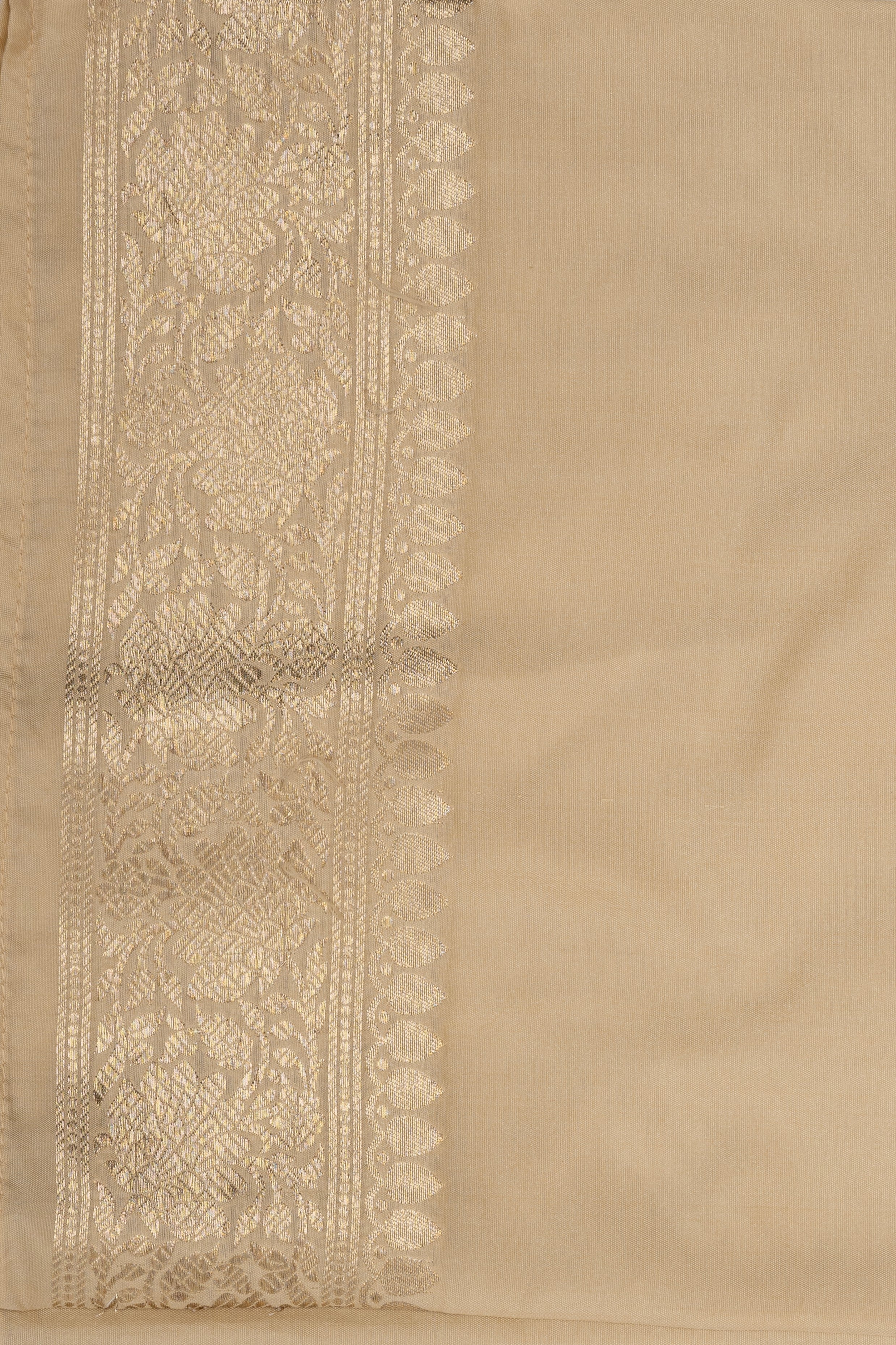 Cream Pure Katan Kadhwa Work Silk Banarasi Handloom saree