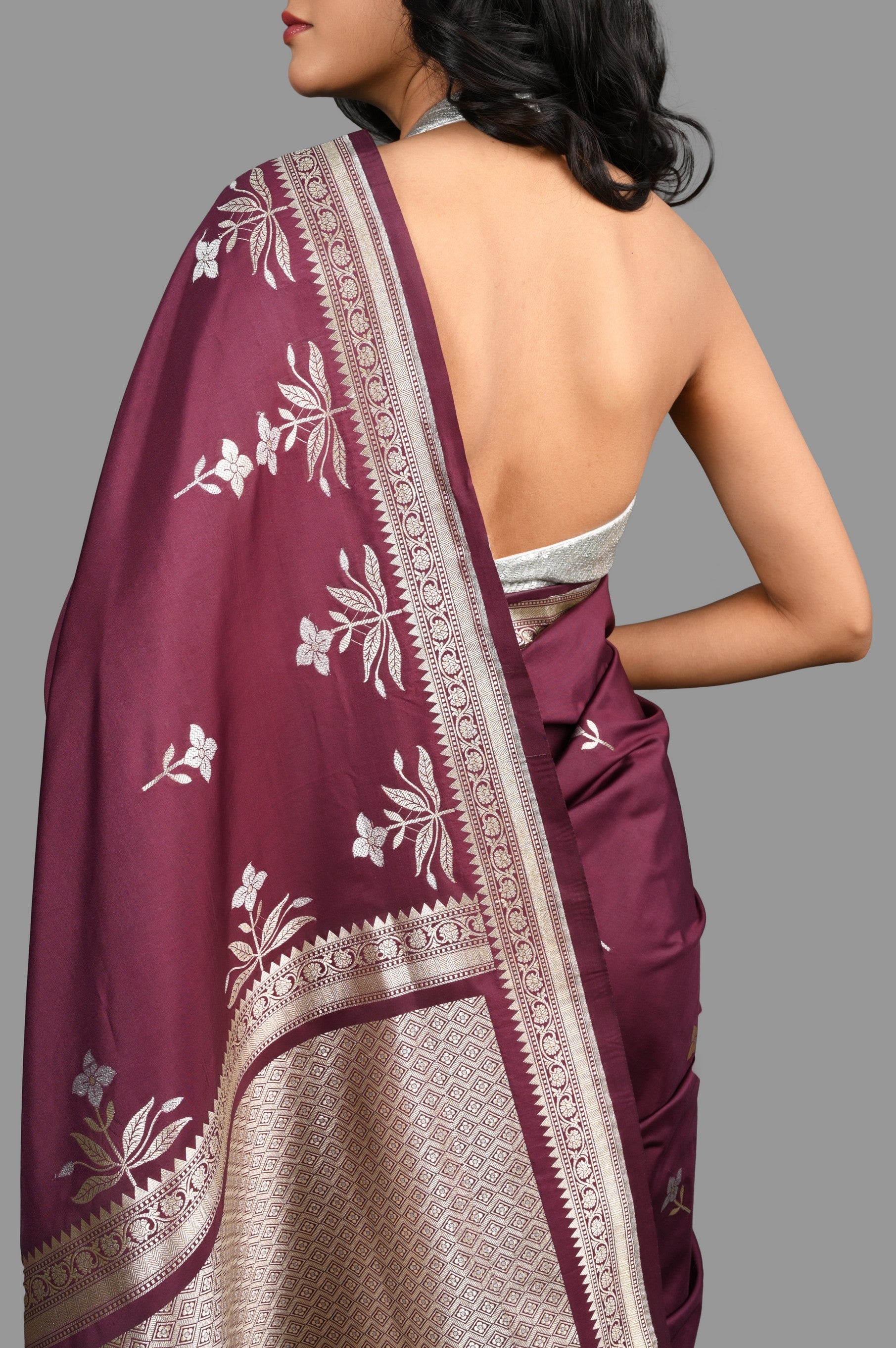 Magenta Pure Katan Silk Banarasi handloom Saree
