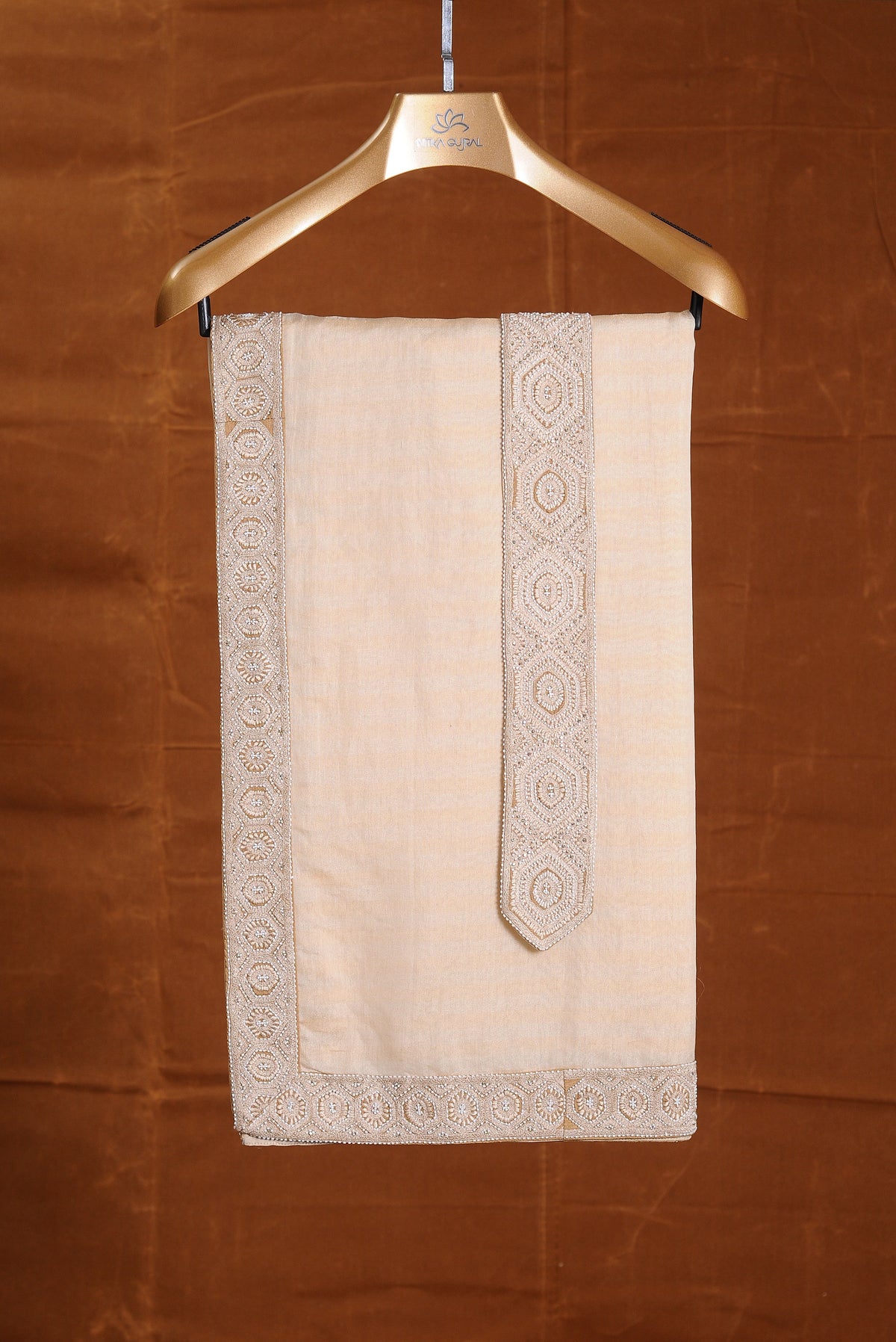 MUSTARD MATKA SILK EMBROIDERED SHERWANI WITH MONGA TUSSAR KURTA CHURIDAR