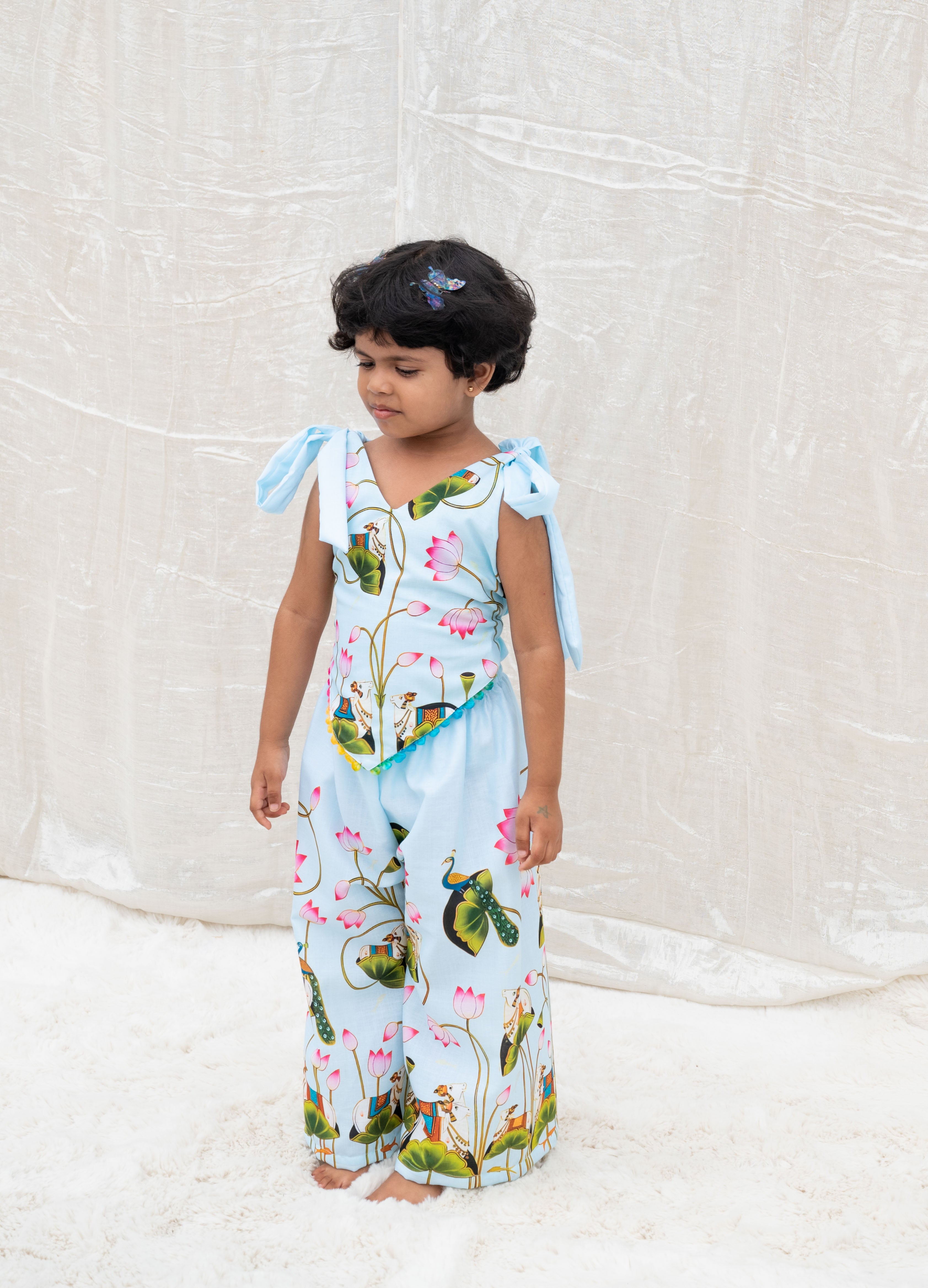 Printed Crop Top with Plazo