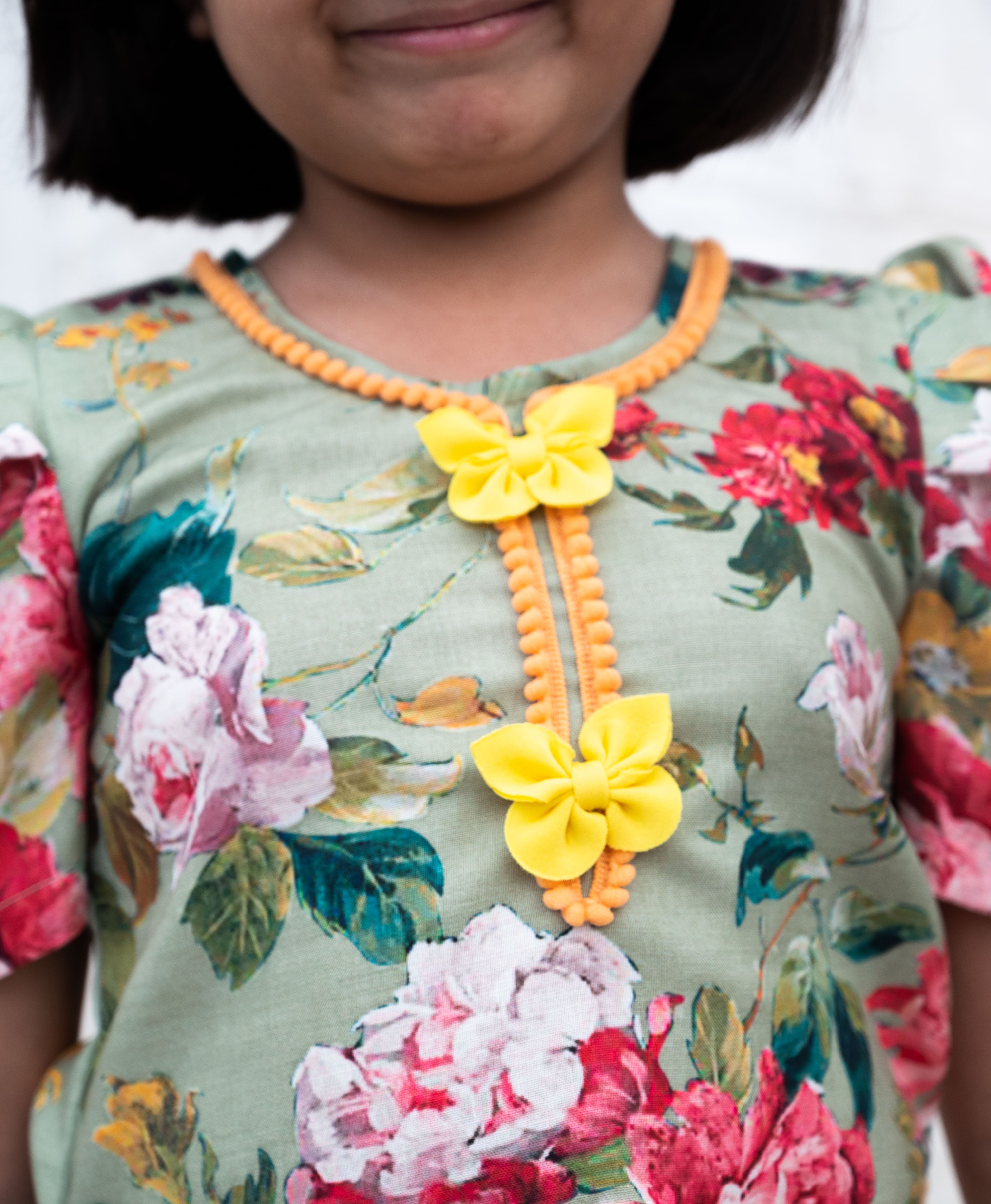 Green Printed Kurti with Plazo