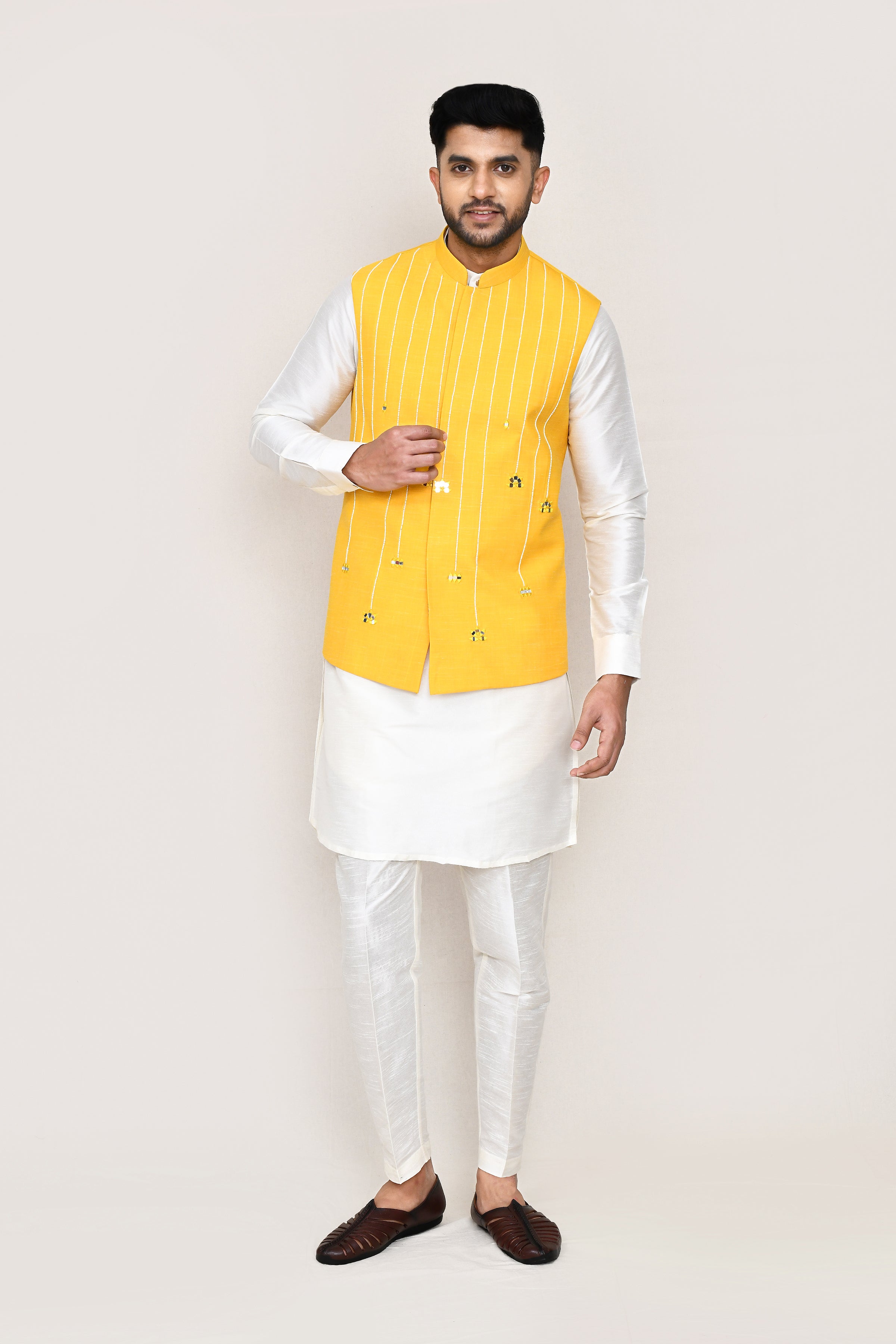 kurta, jacket with straight fit pant