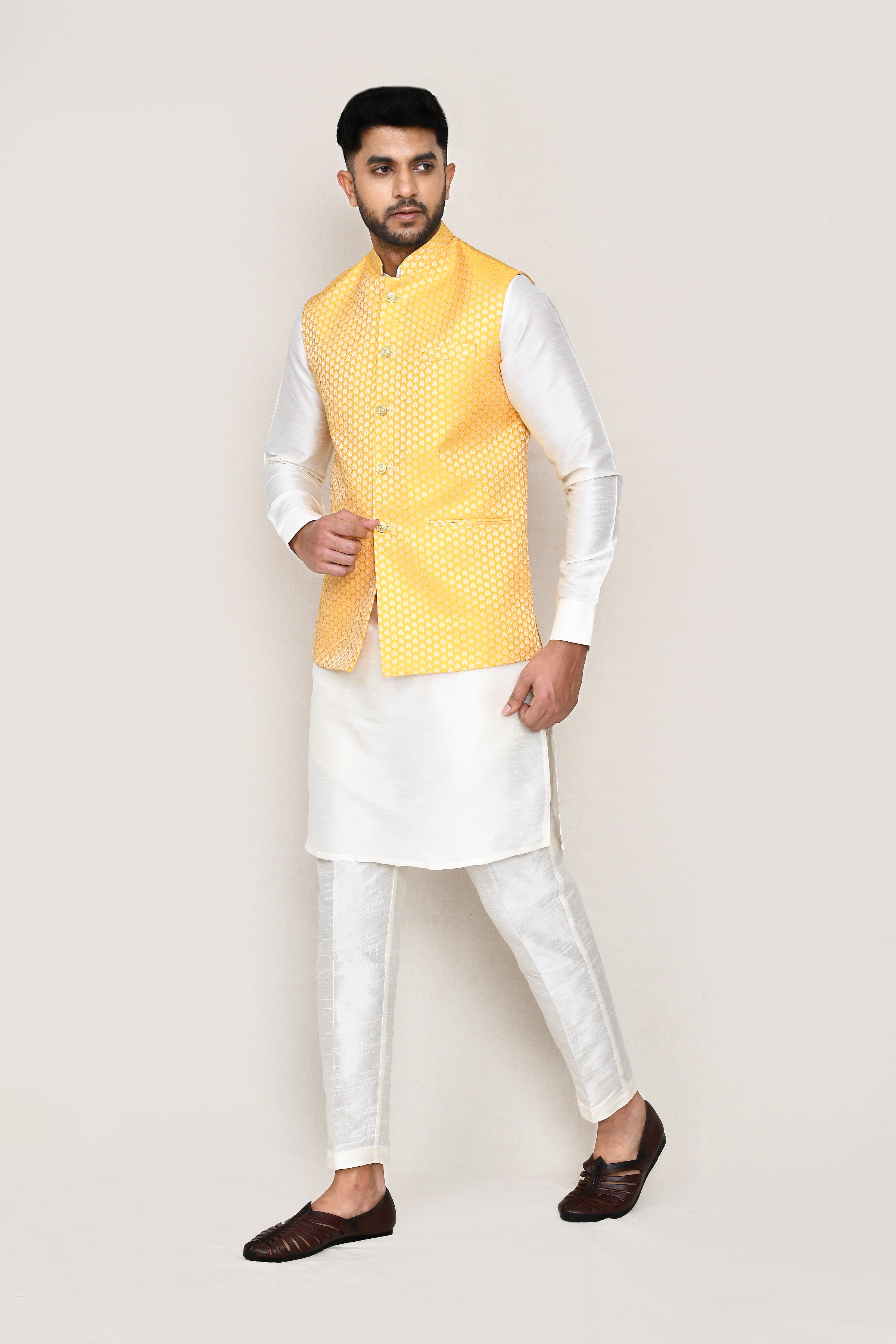 kurta, jacket with straight fit pant
