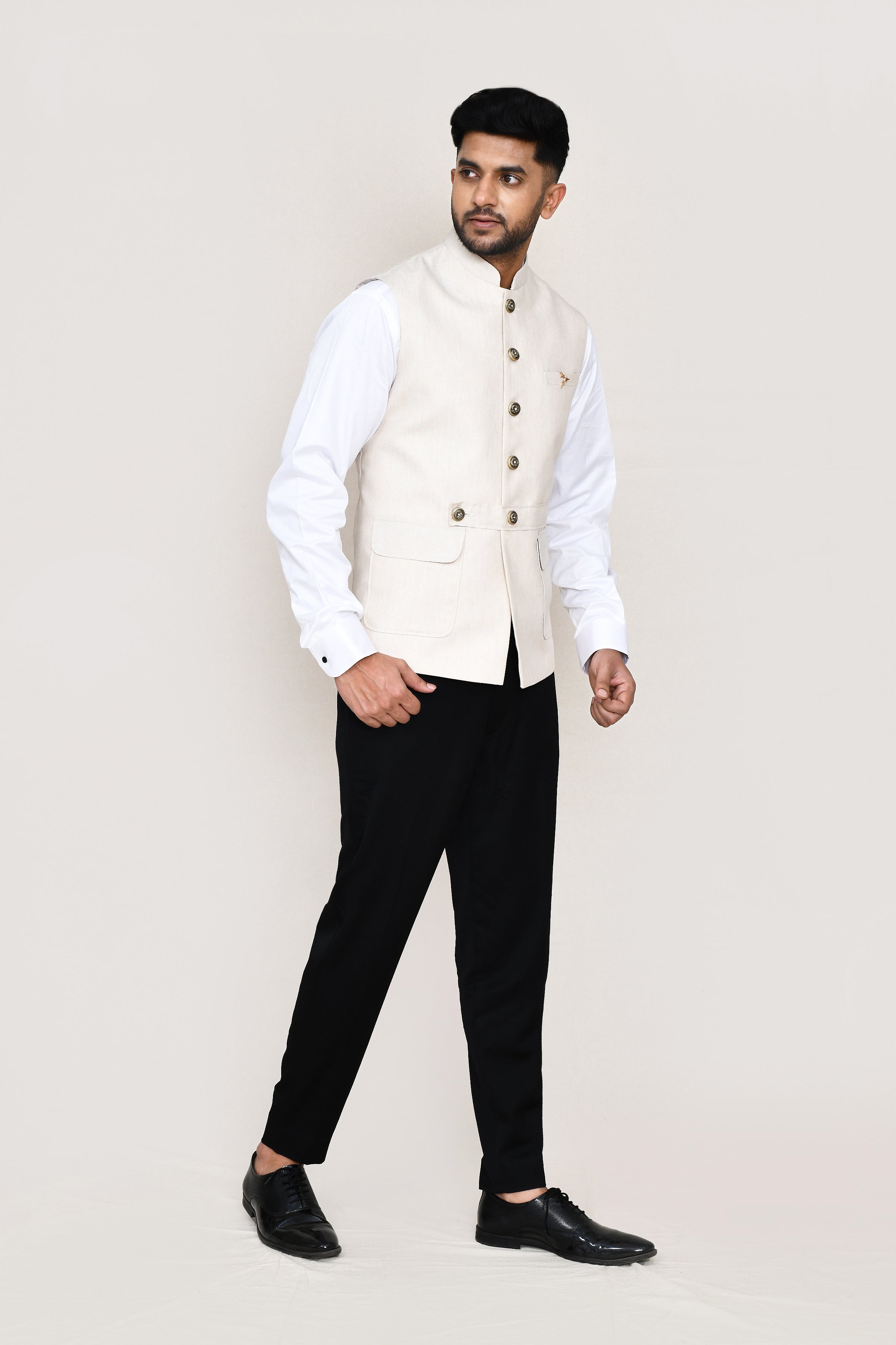 kurta, jacket with straight fit pant