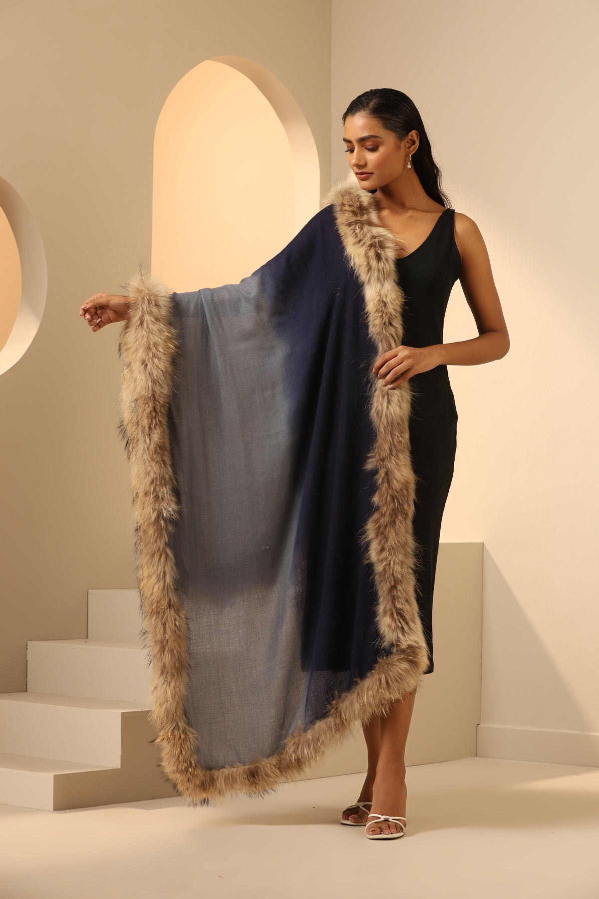 Nyla Cashmere Fur Stole