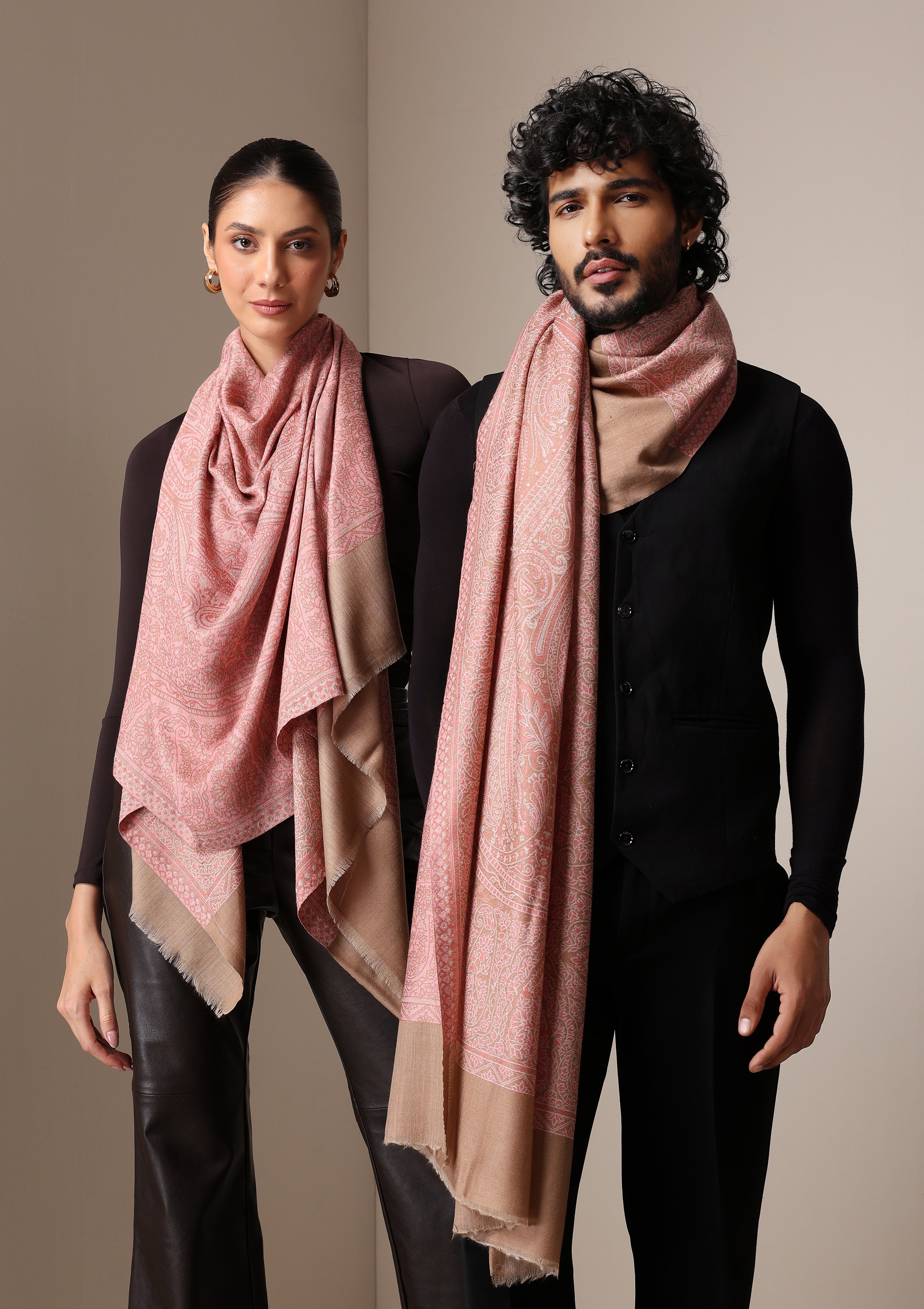 Dusala Blush woven stole