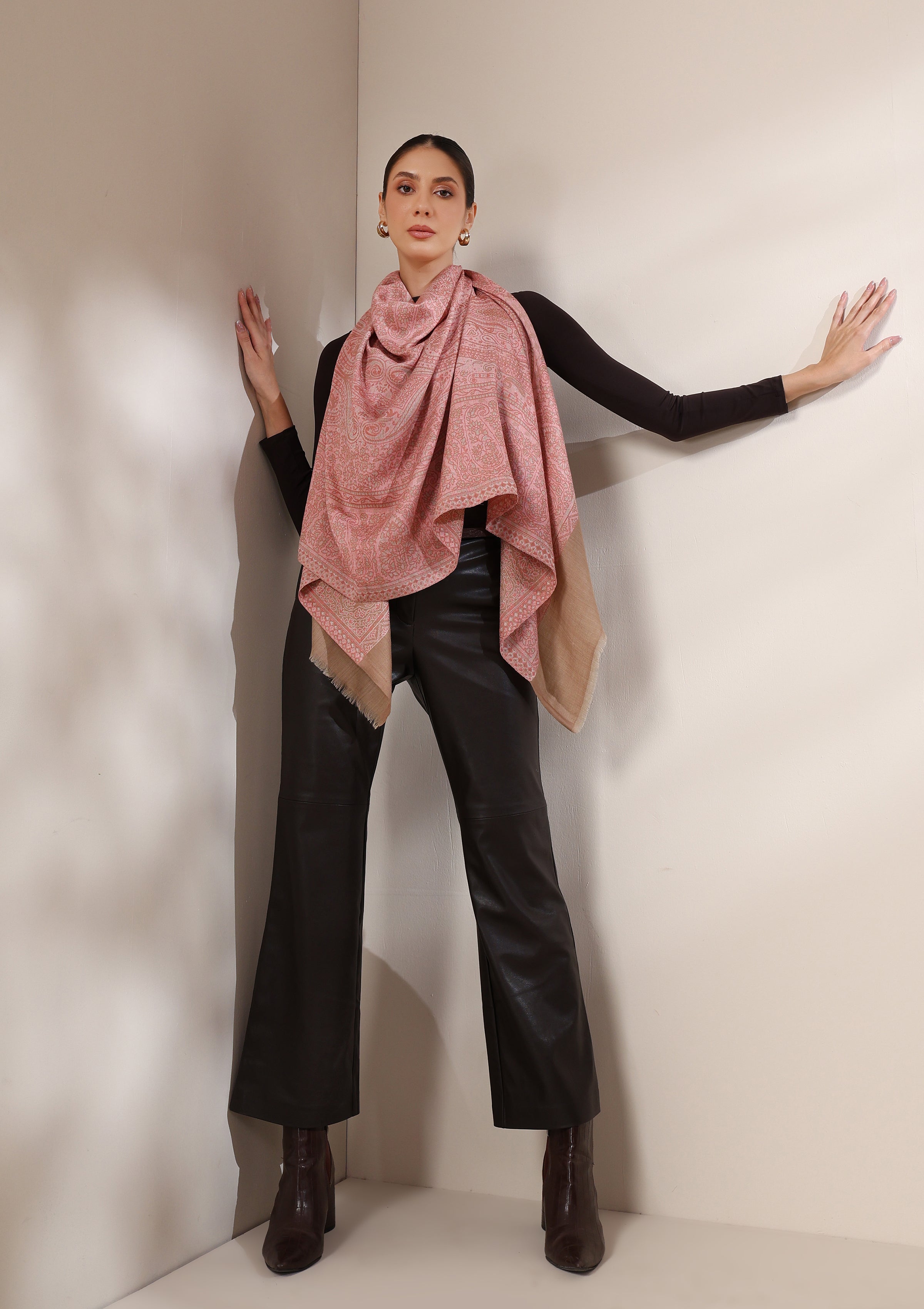 Dusala Blush woven stole