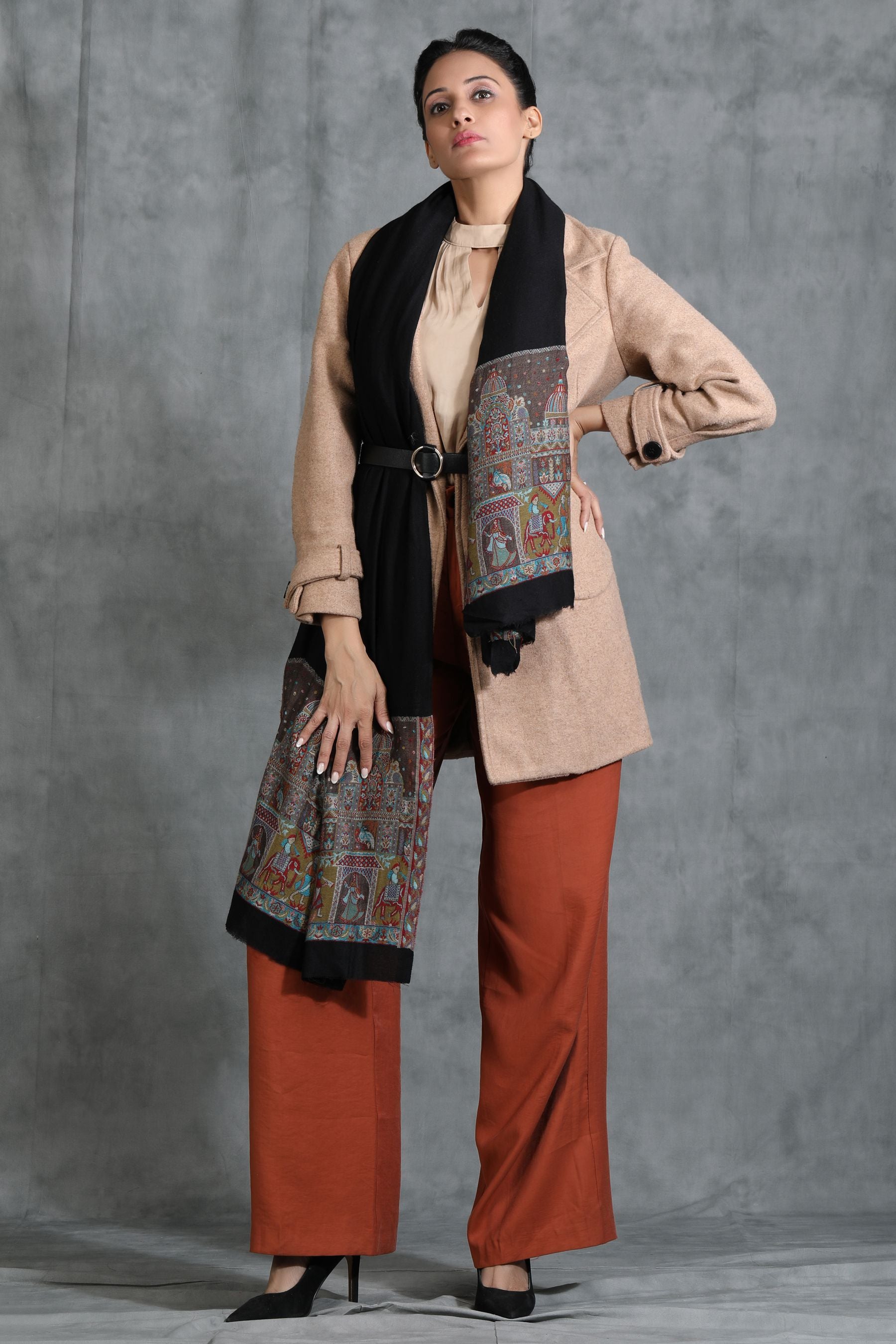 Handwoven Cashmere Fine Wool Stole