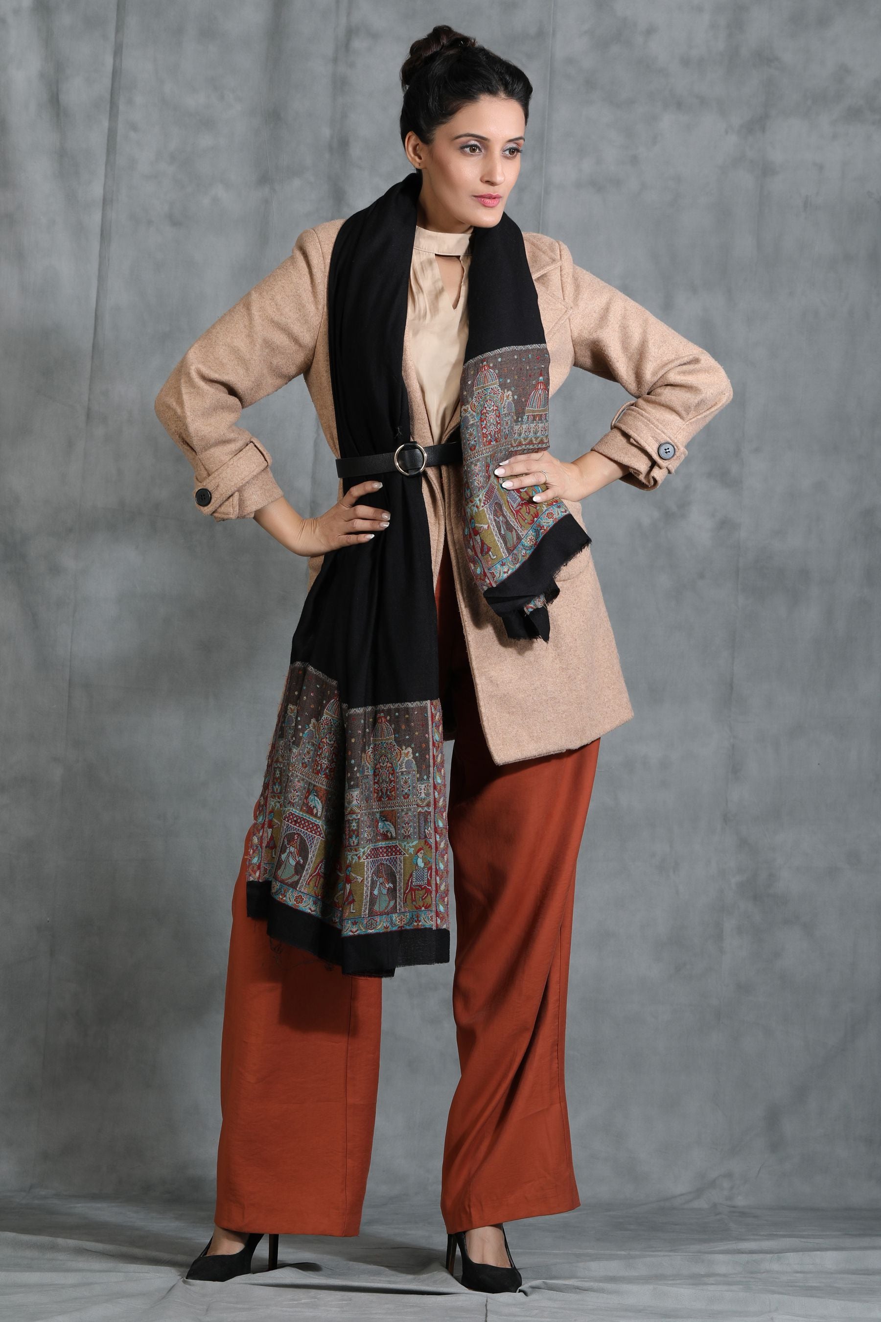Handwoven Cashmere Fine Wool Stole