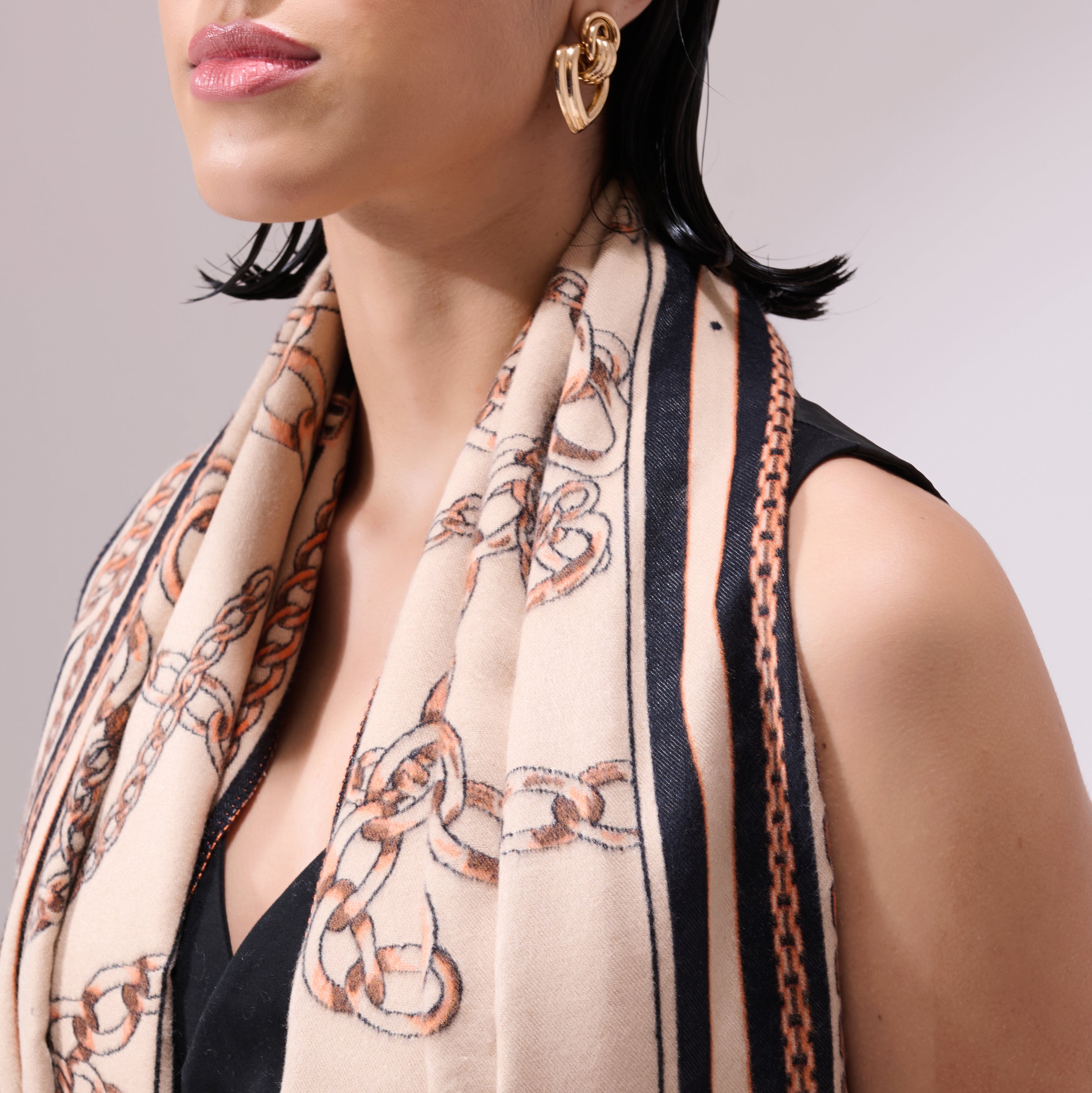 Jon Beige Heritage Cashmere Cape