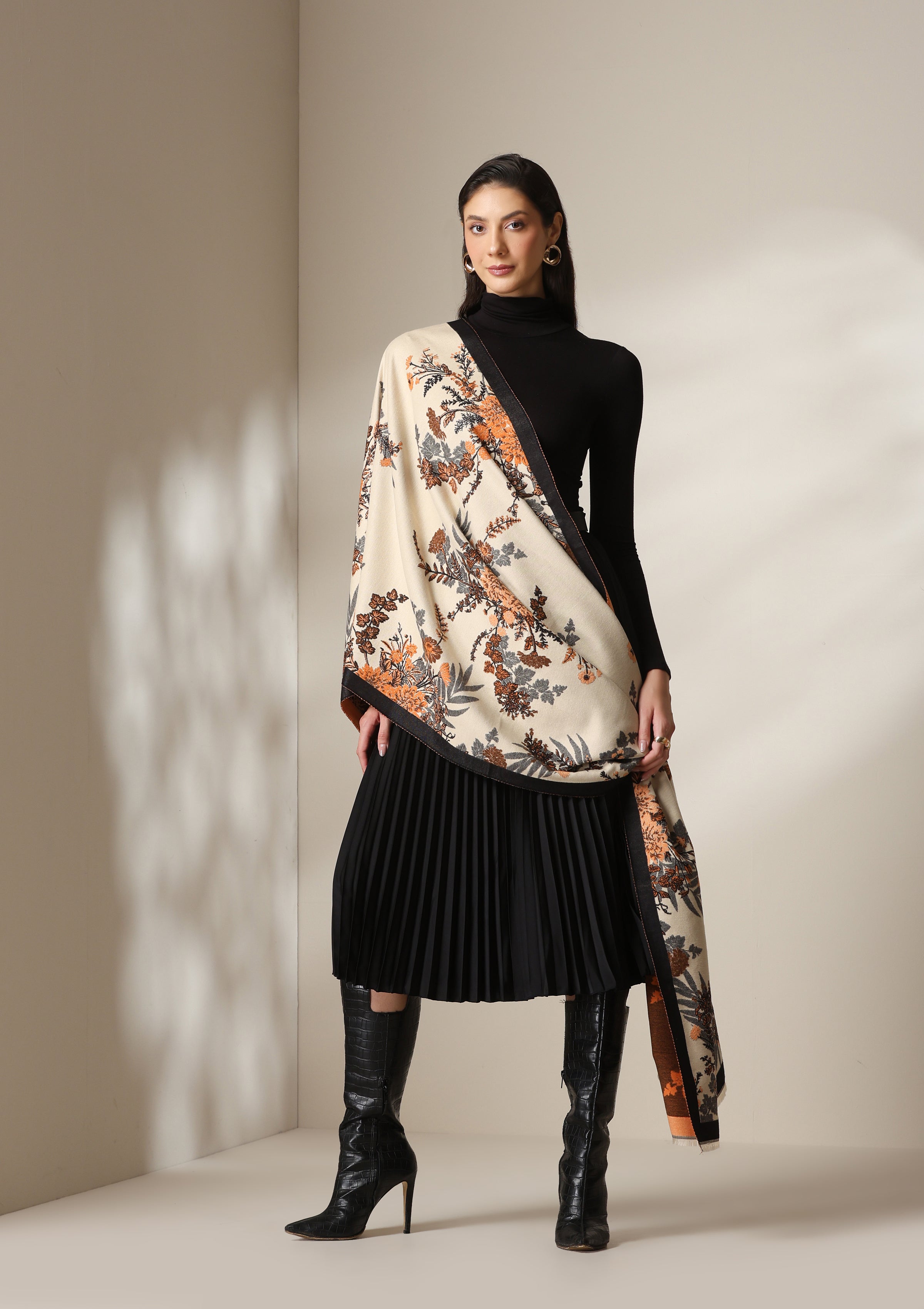 Autumn Bloom Thick vegan cashmere Stoles