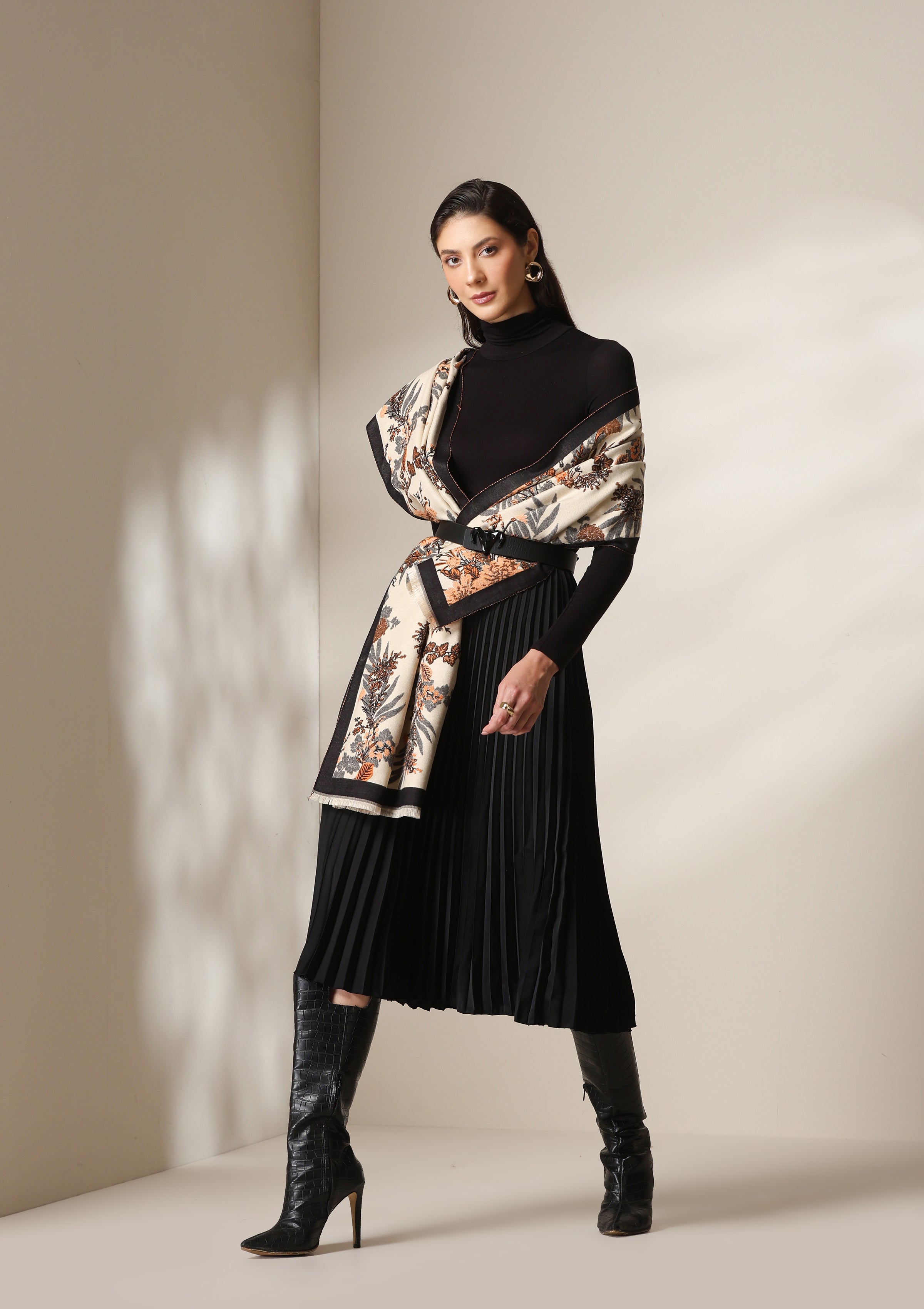 Autumn Bloom Thick vegan cashmere Stoles