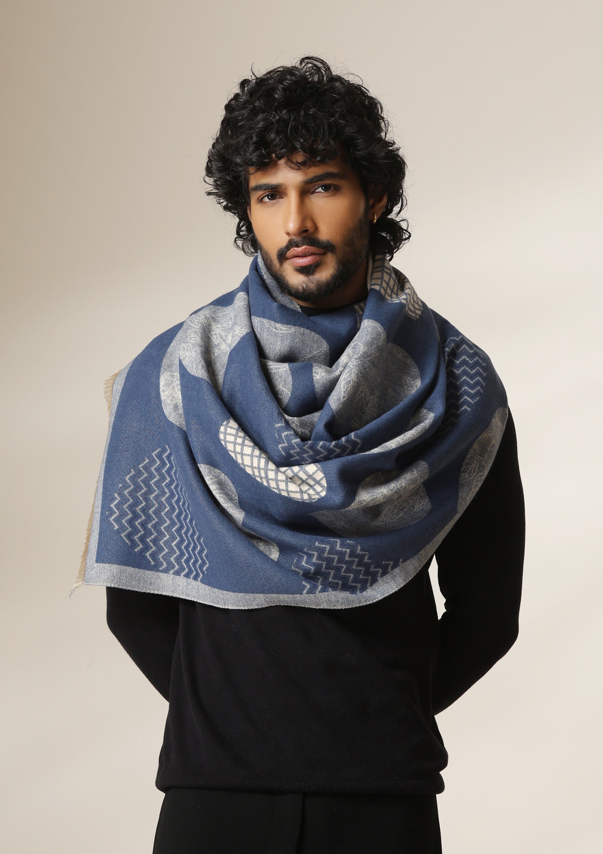 Indigo Eclipse Thick vegan cashmere Stoles