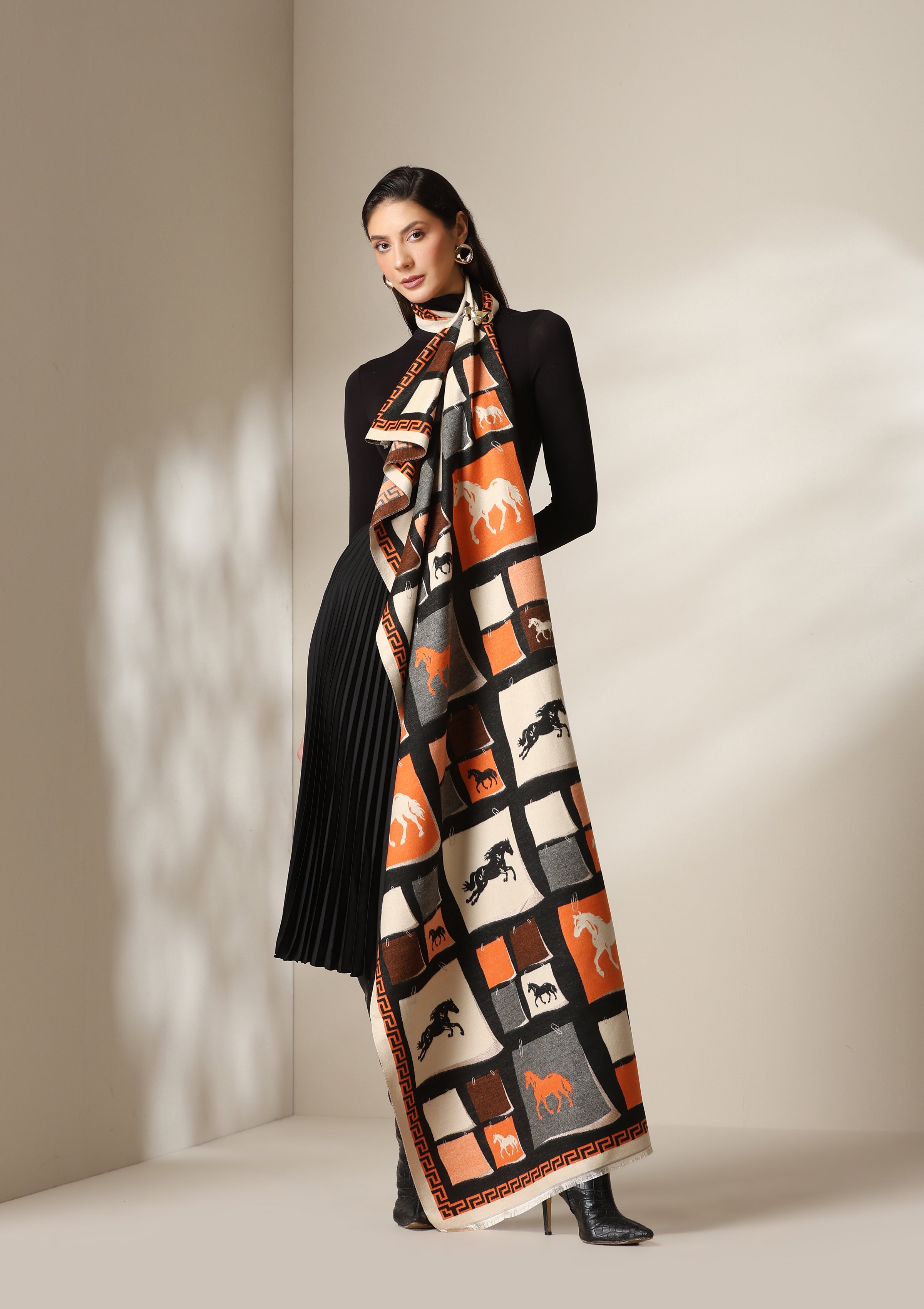 Equestrian Muse Thick vegan cashmere Stoles