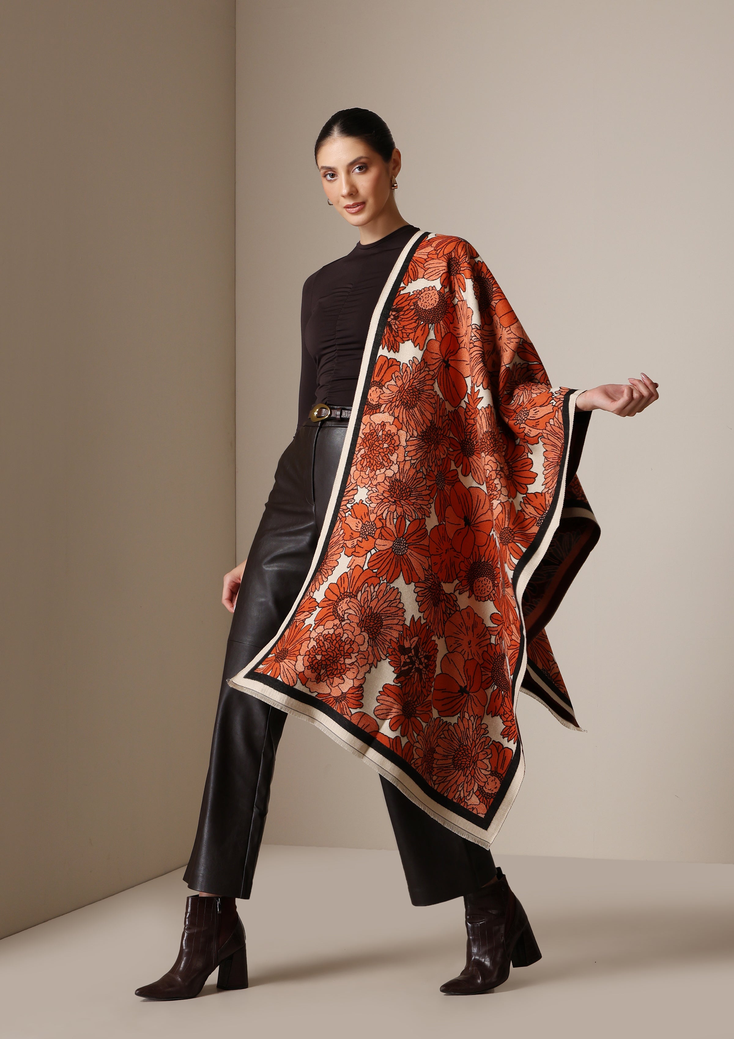 Dusala Autumn Bloom Thick vegan cashmere Stoles