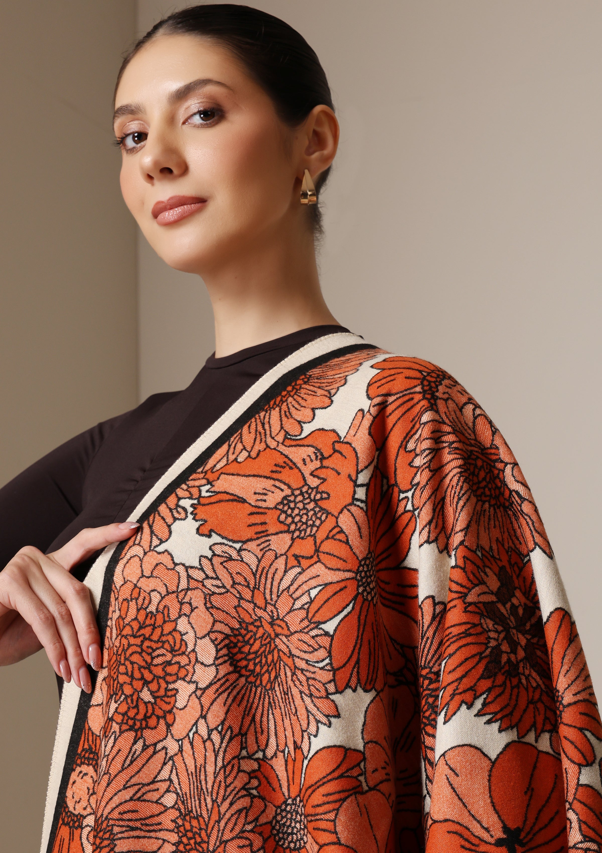 Dusala Autumn Bloom Thick vegan cashmere Stoles