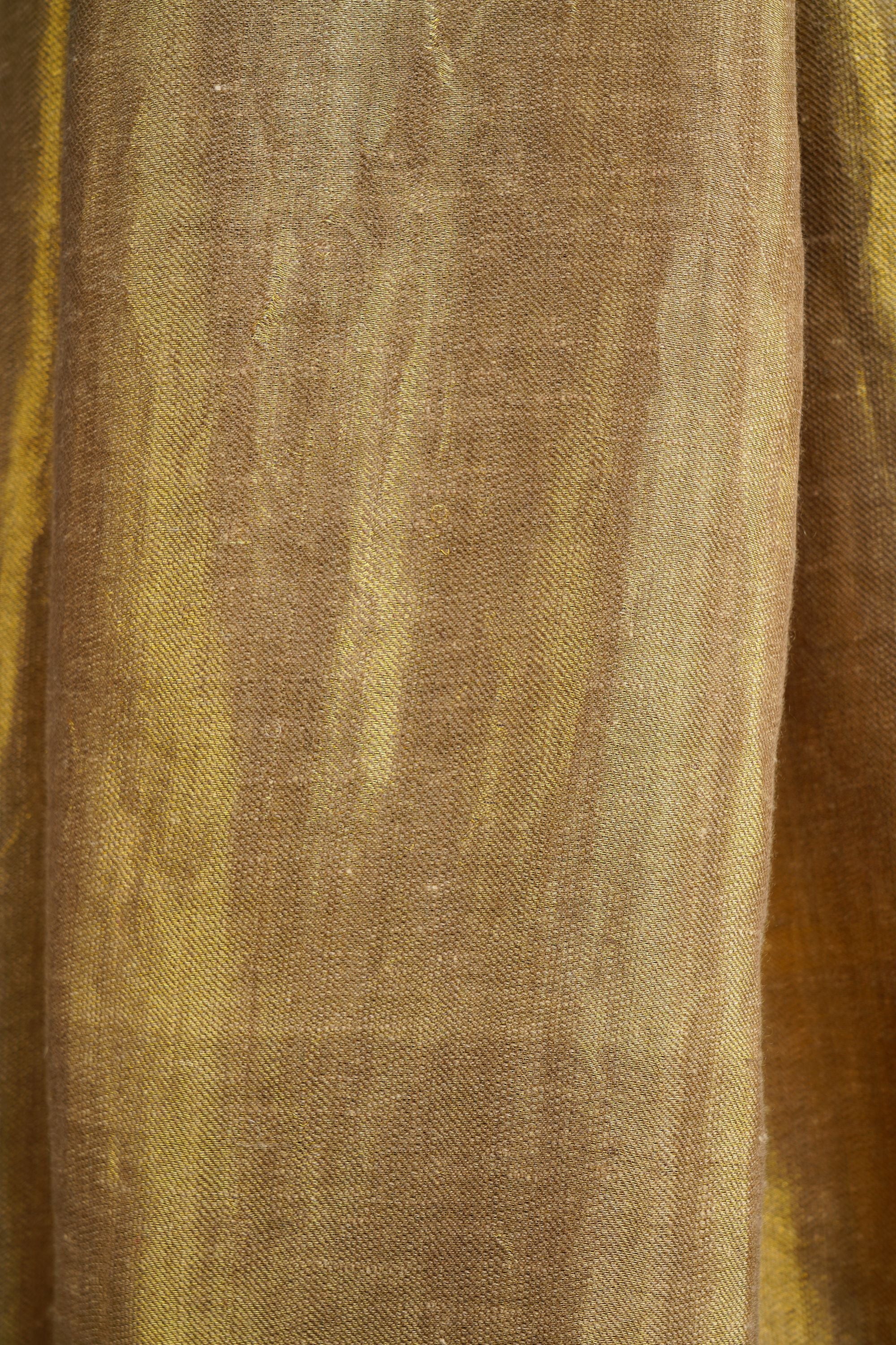 Golden Beige Reversible Handwoven Zari Shawl