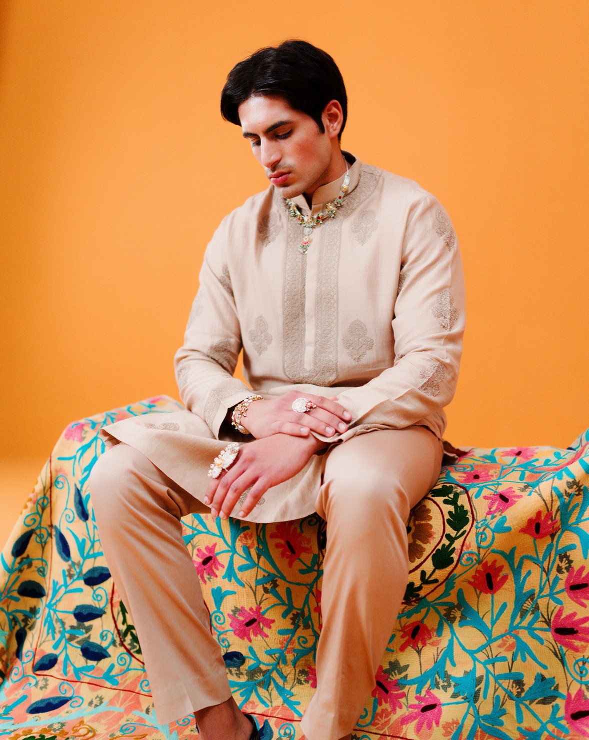 Beige Kurta With Pants