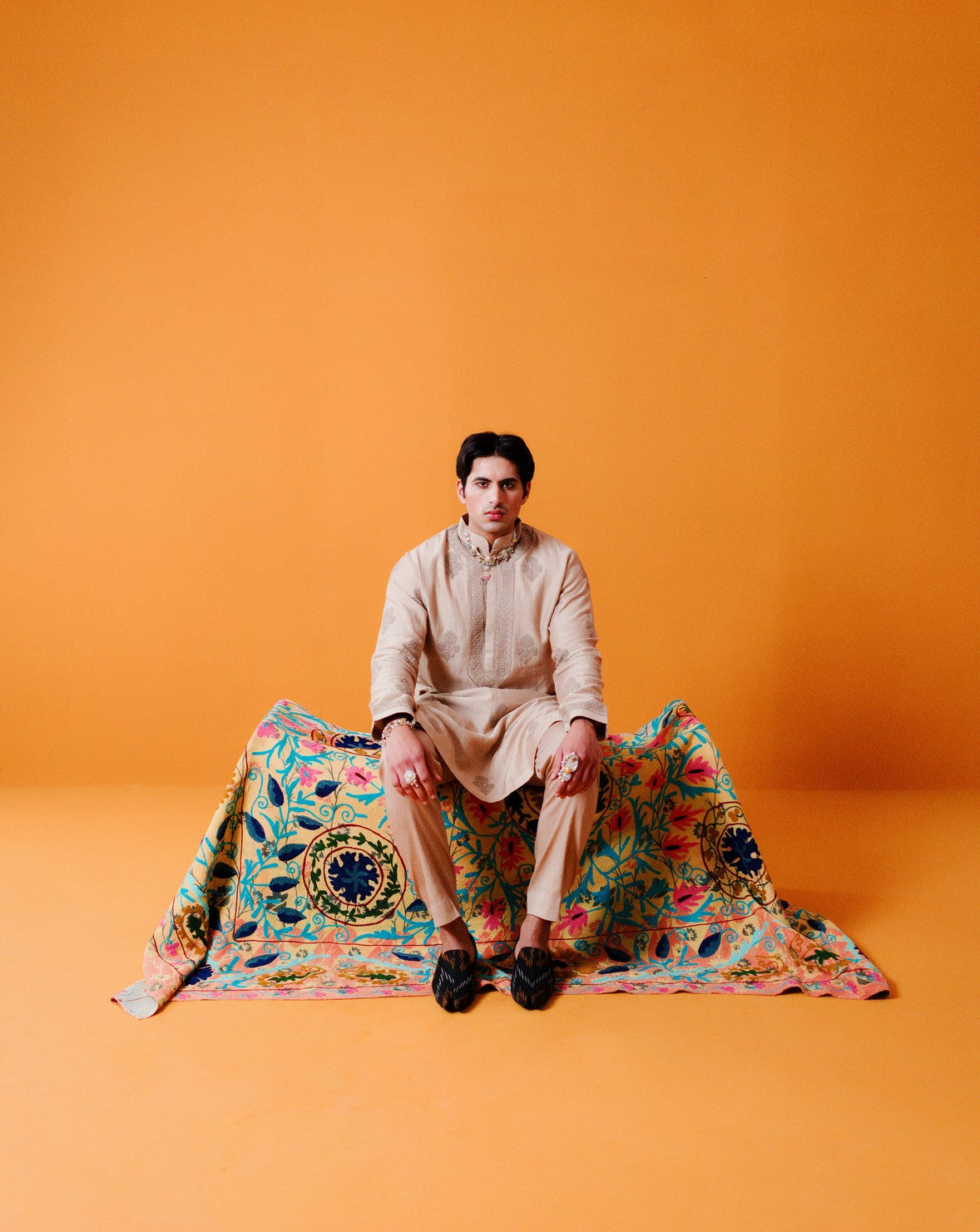 Beige Kurta With Pants