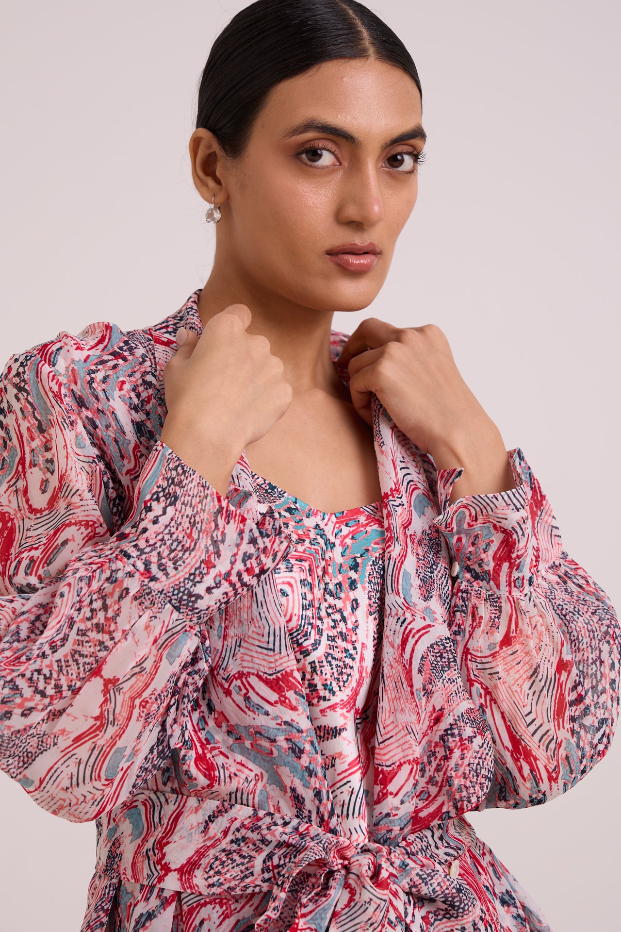 Joanne - Tropical Buzz Trench Jacket Set