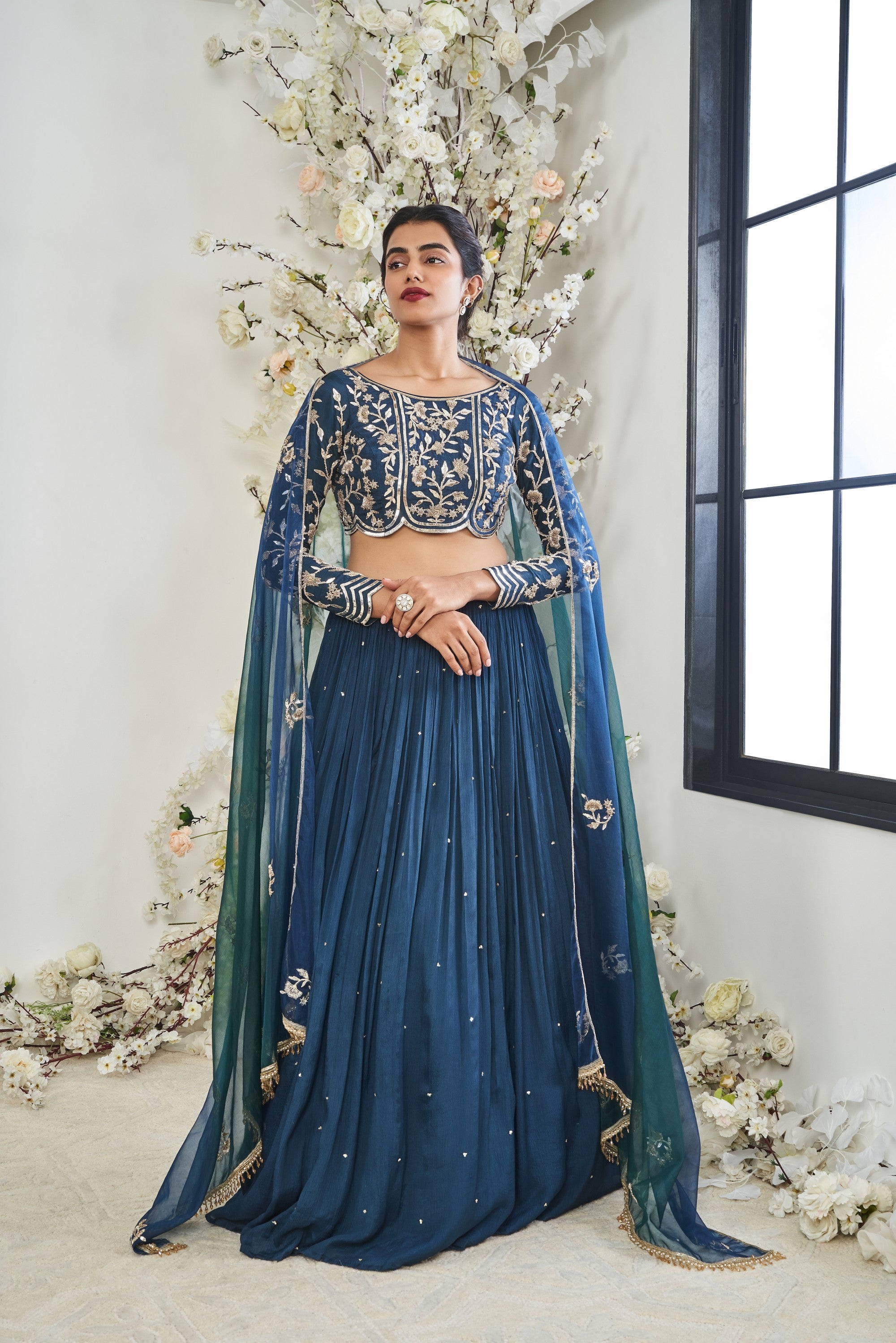 Teal Blue Lehenga Set