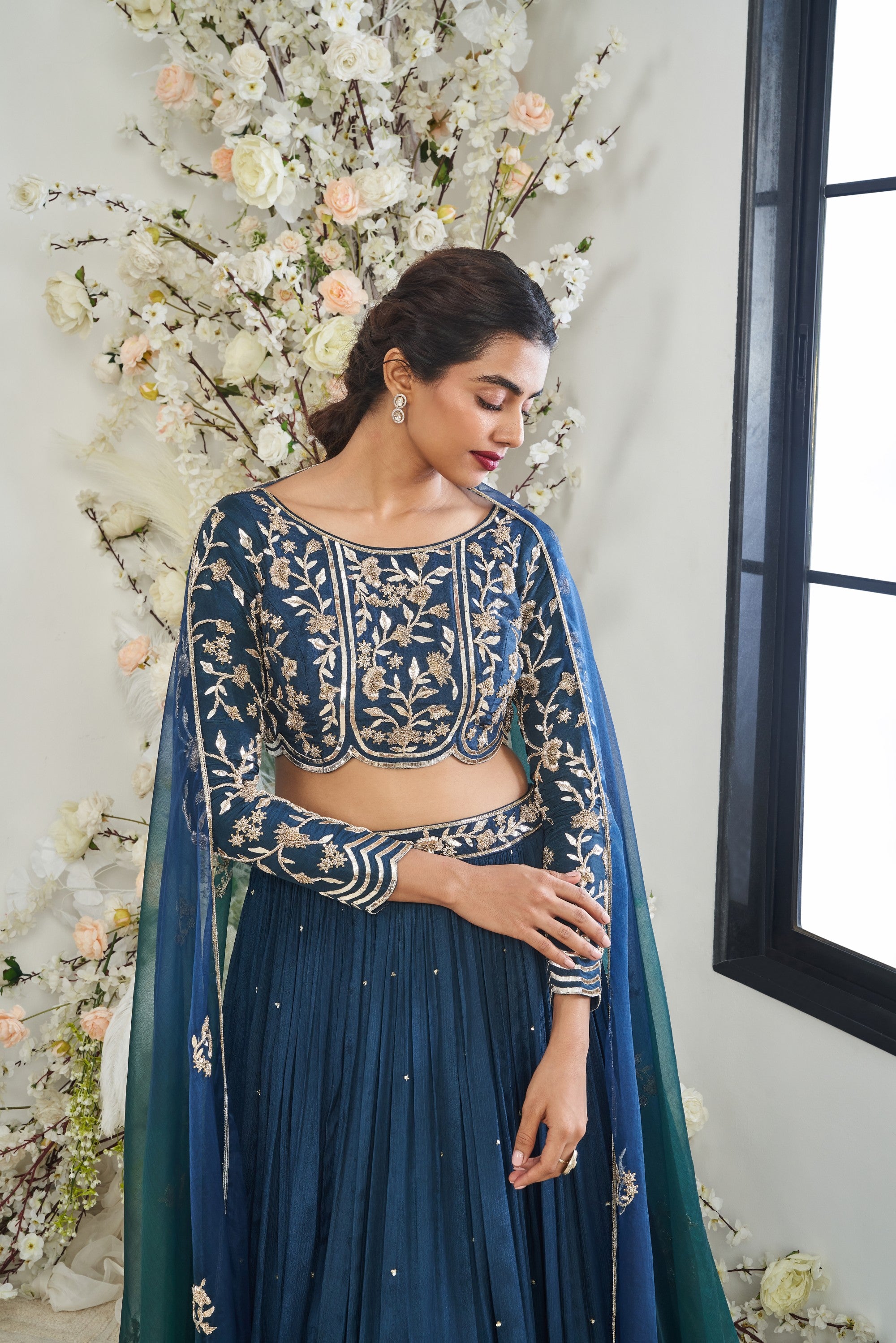 Teal Blue Lehenga Set