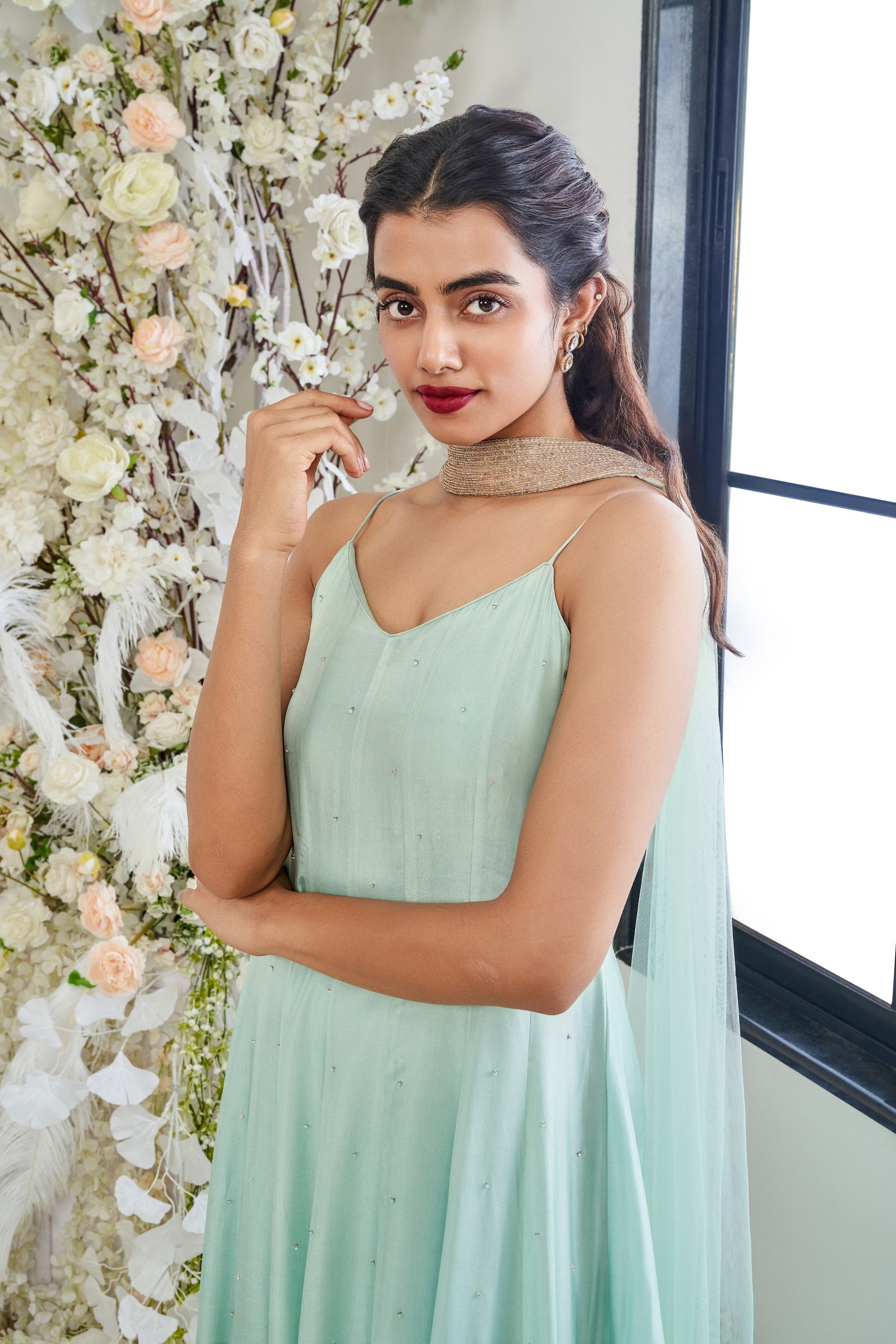 Turq Kalidar Embroidered Anarkali Set