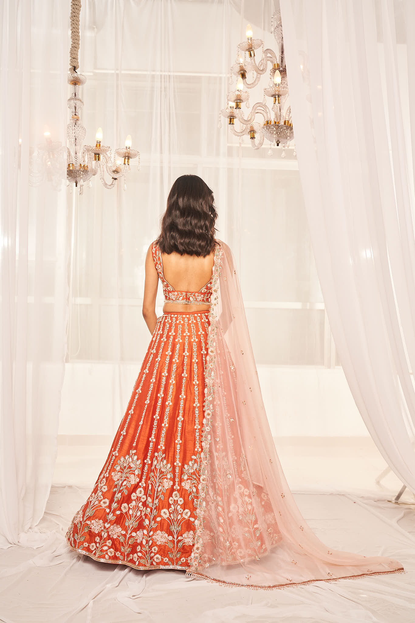 BURNT ORANGE LEHENGA SET