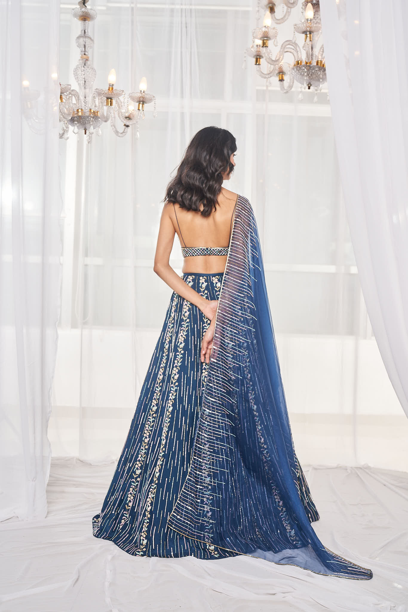 TEAL BLUE LEHENGA SET