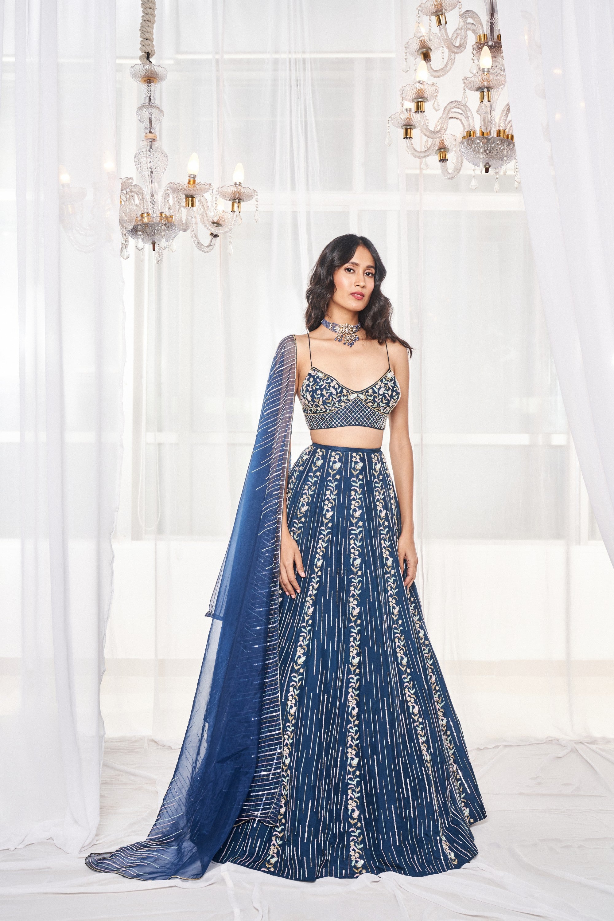 TEAL BLUE LEHENGA SET