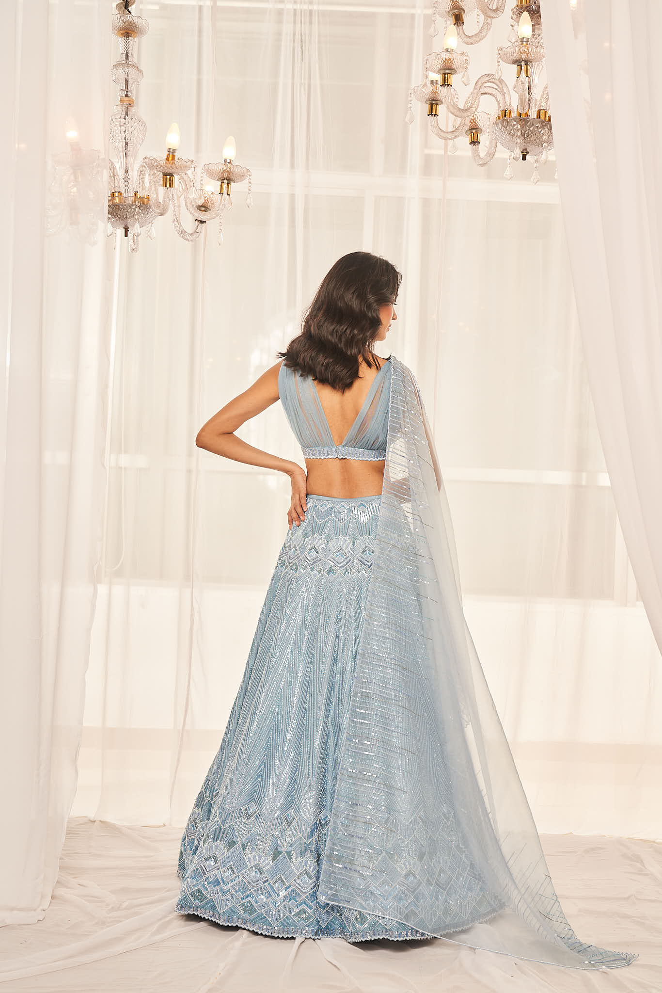 CERULEAN BLUE LEHENGA SET