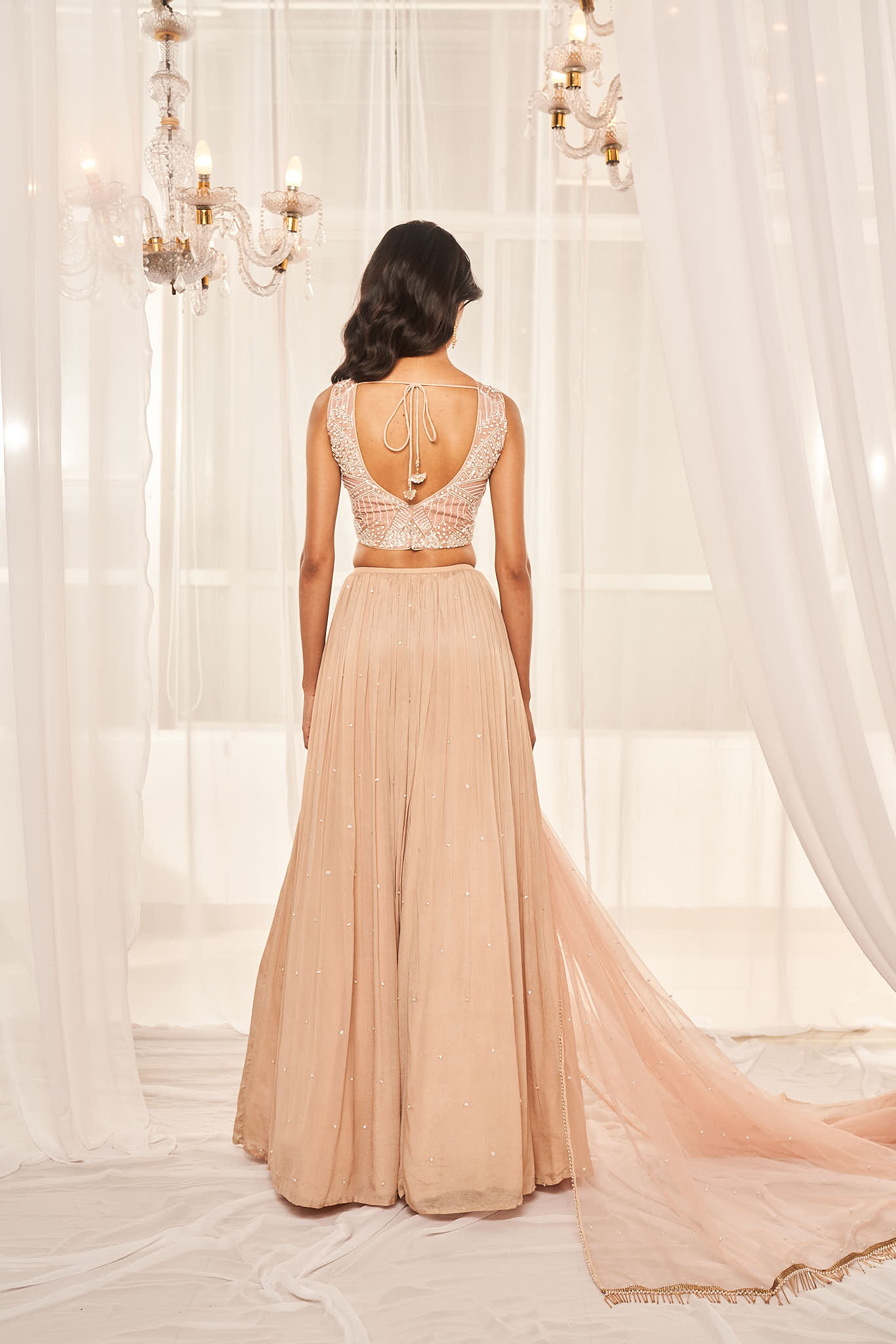 Blush Pink Embroidered Lehenga Set